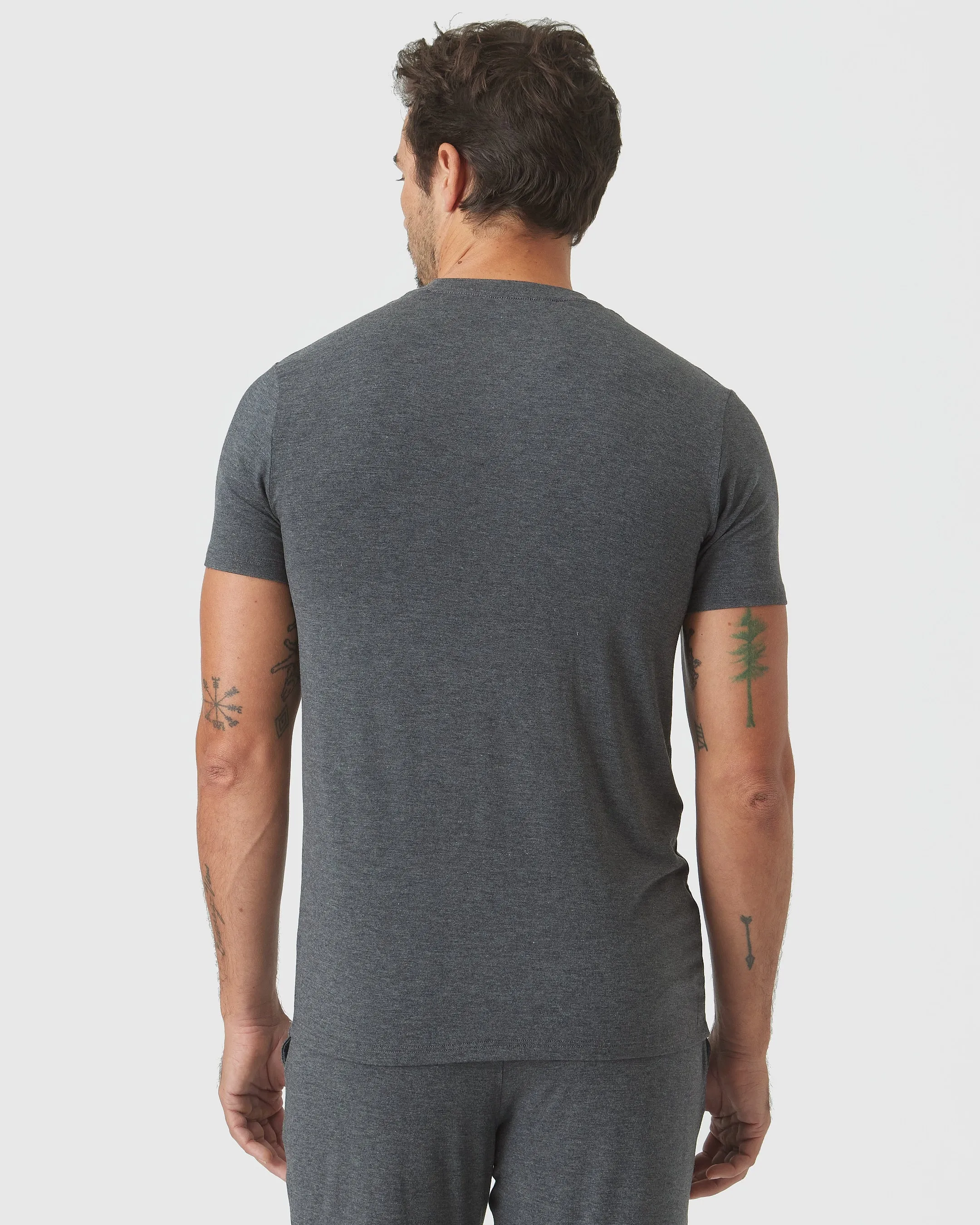 Charcoal Heather Gray Short Sleeve Loungewear Tee sold by True Classic product image thumbnail 3