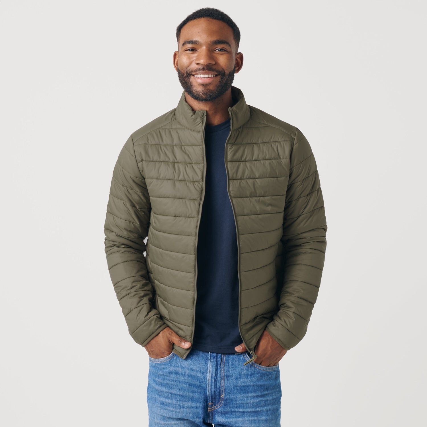 Military Green Quilted Puffer Jacket sold by True Classic
