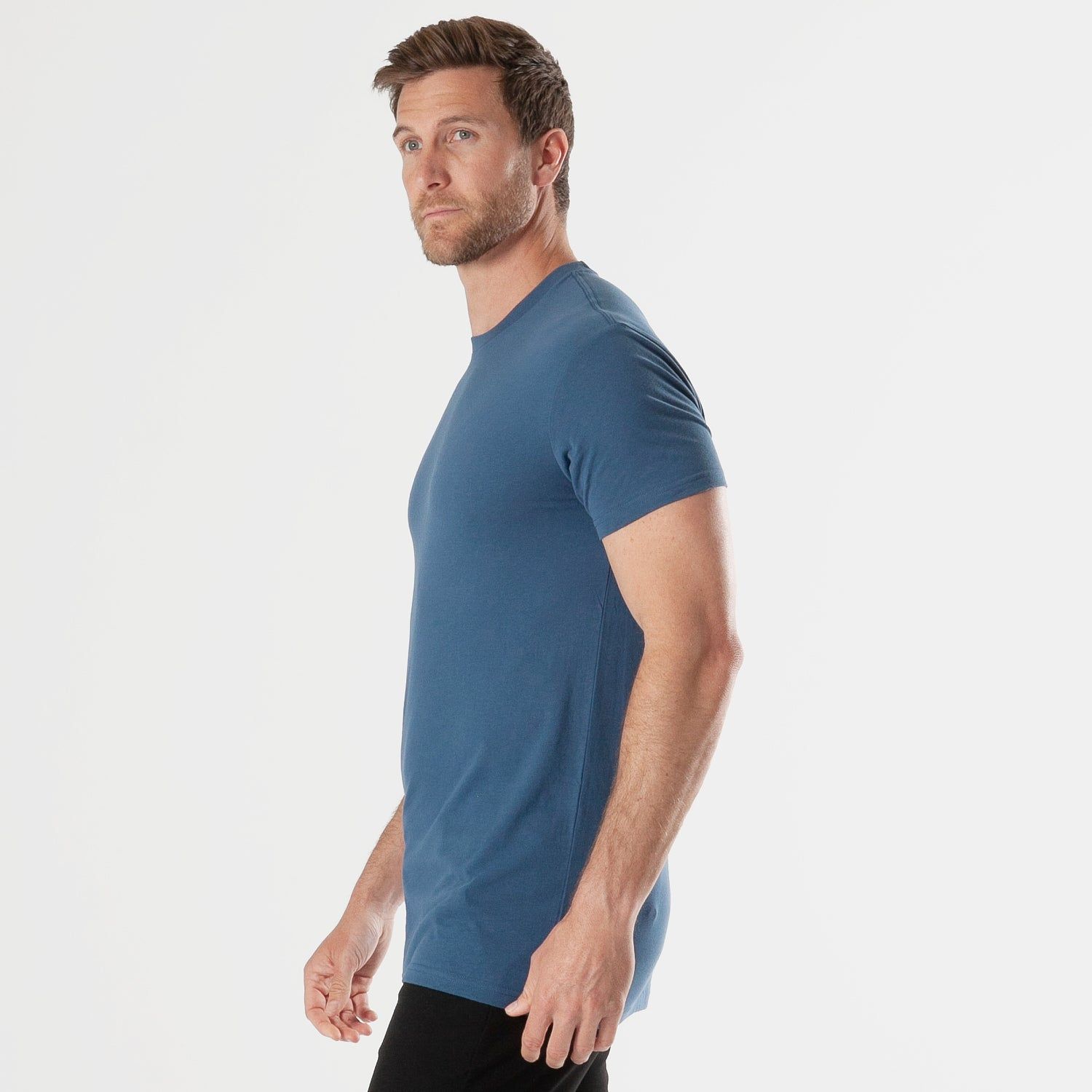 Stone Blue Tall Straight Hem Crew Neck T-Shirt sold by True Classic product image thumbnail 4