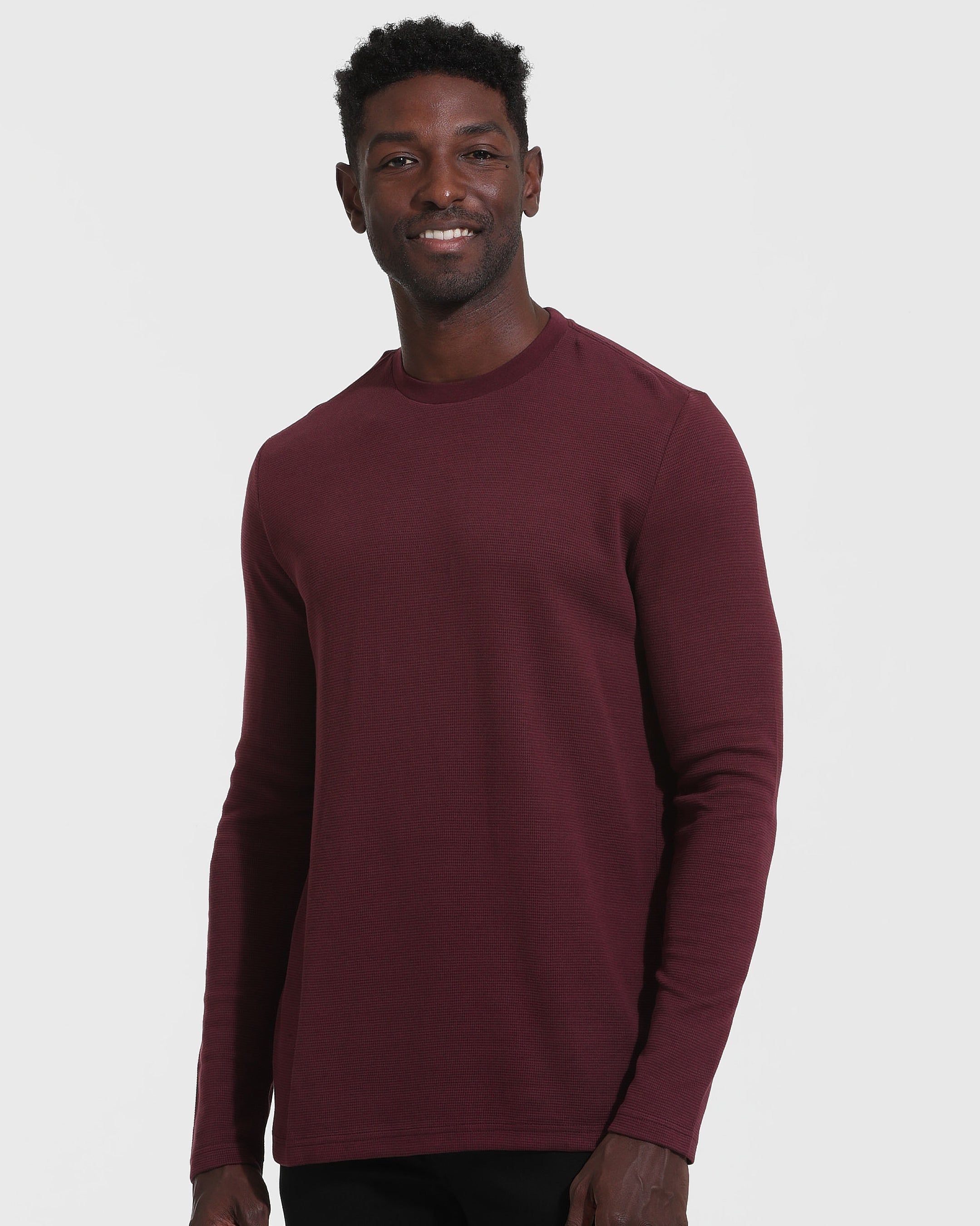 Mahogany Long Sleeve Waffle Crew sold by True Classic product image thumbnail 3