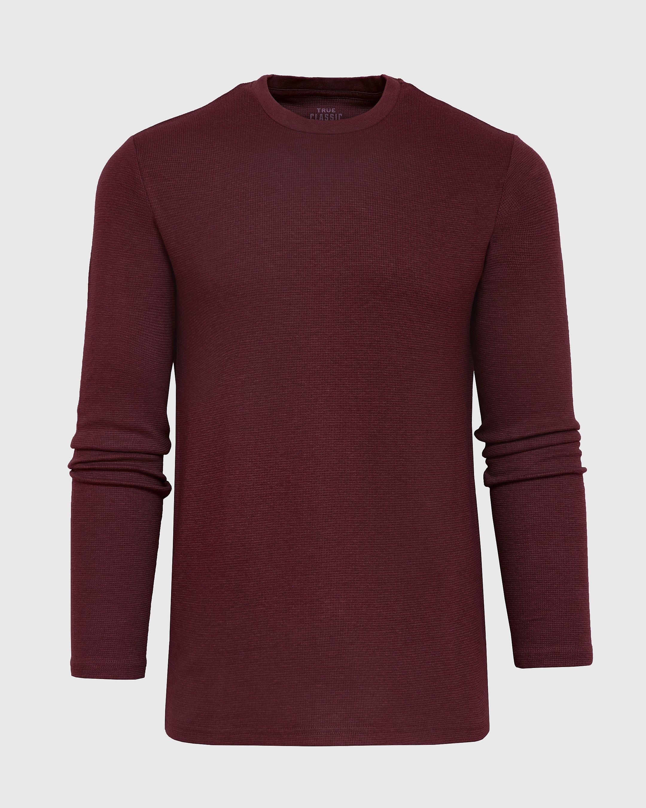 Mahogany Long Sleeve Waffle Crew sold by True Classic product image thumbnail 2