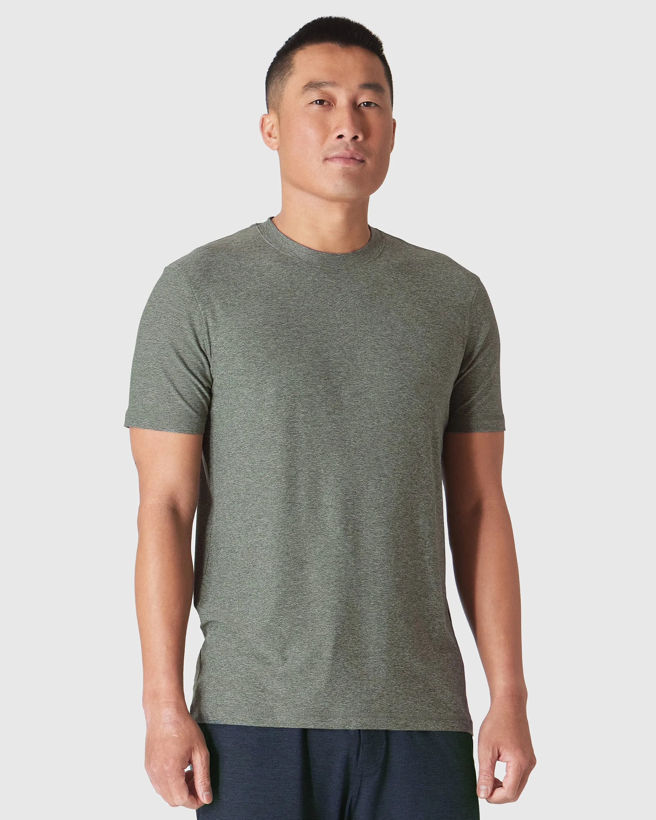 Heather Forest Short Sleeve Active Crew Neck sold by True Classic