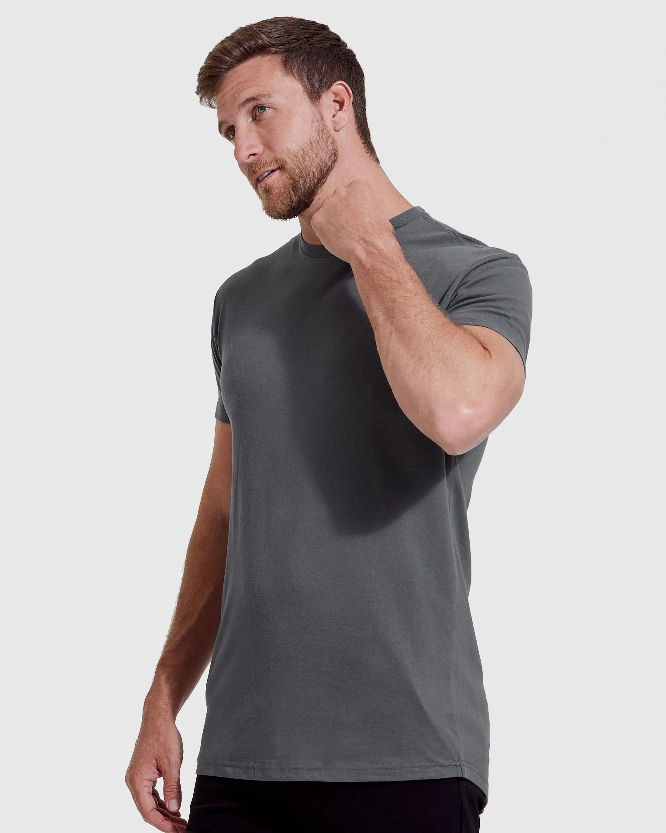 Carbon Tall Round Hem Crew Neck T-Shirt sold by True Classic product image thumbnail 3