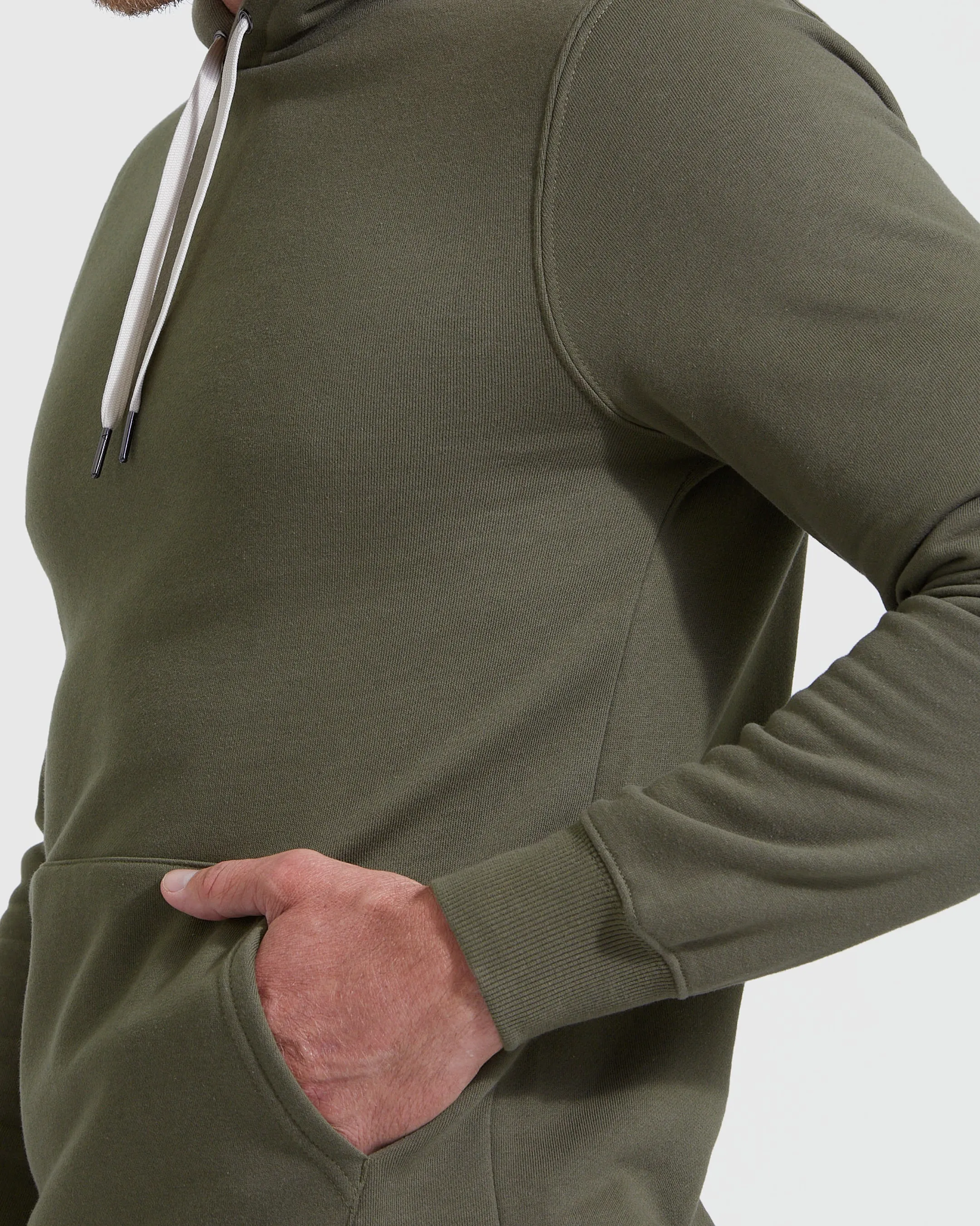 Military Green Fleece French Terry Pullover Hoodie sold by True Classic product image thumbnail 5