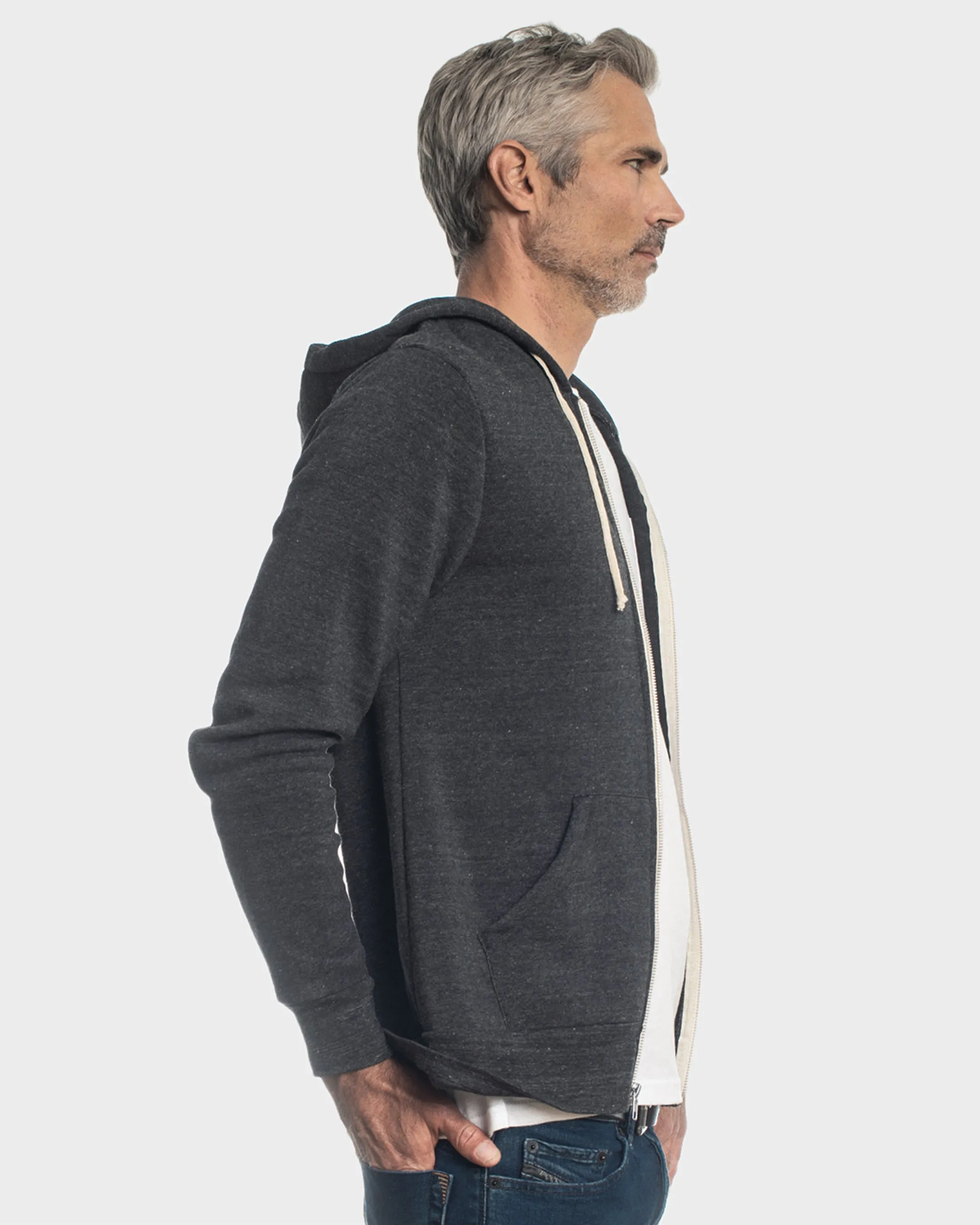 Black Fleece Zip Hoodie sold by True Classic product image thumbnail 4