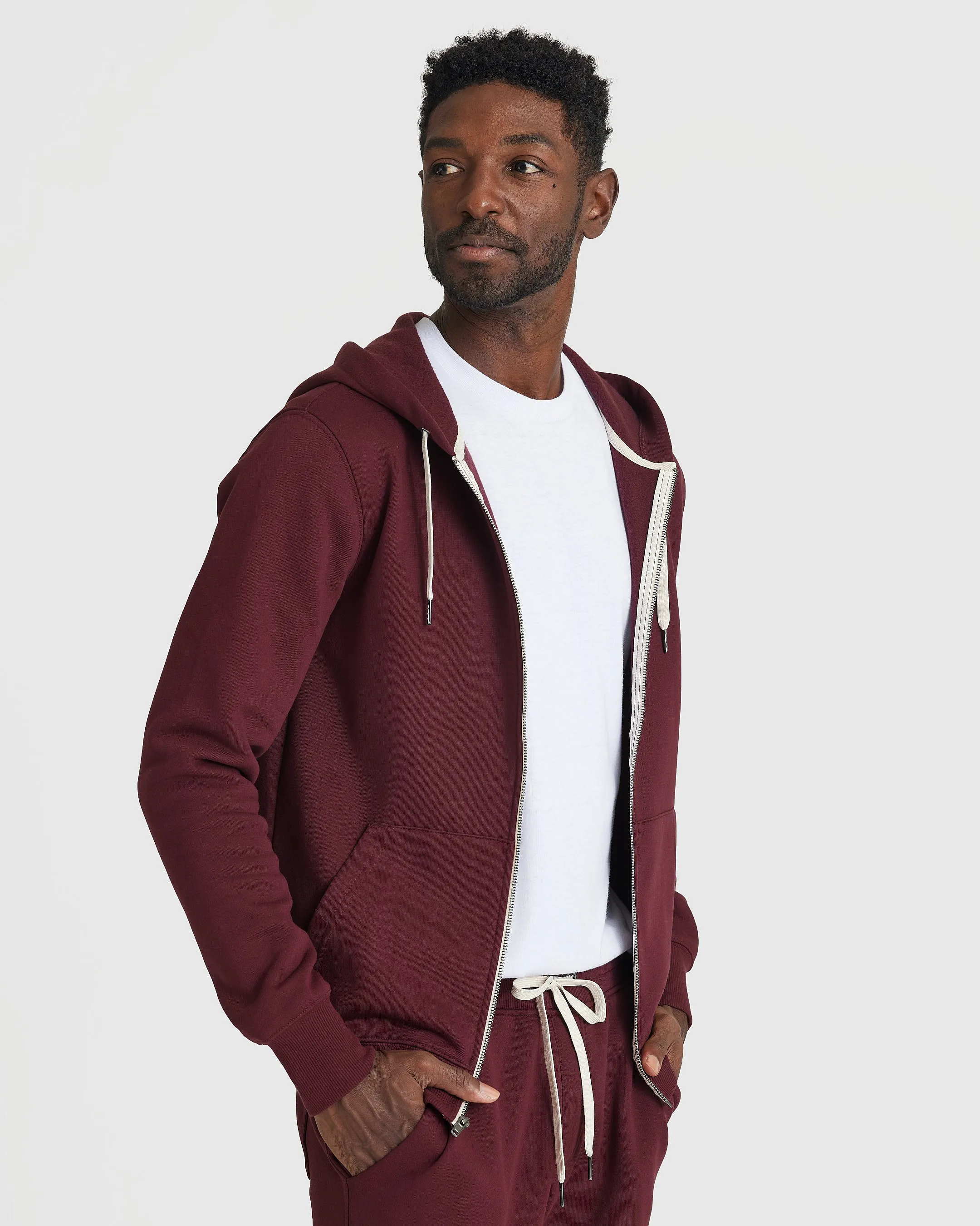 Mahogany Fleece French Terry Zip Hoodie sold by True Classic product image thumbnail 3