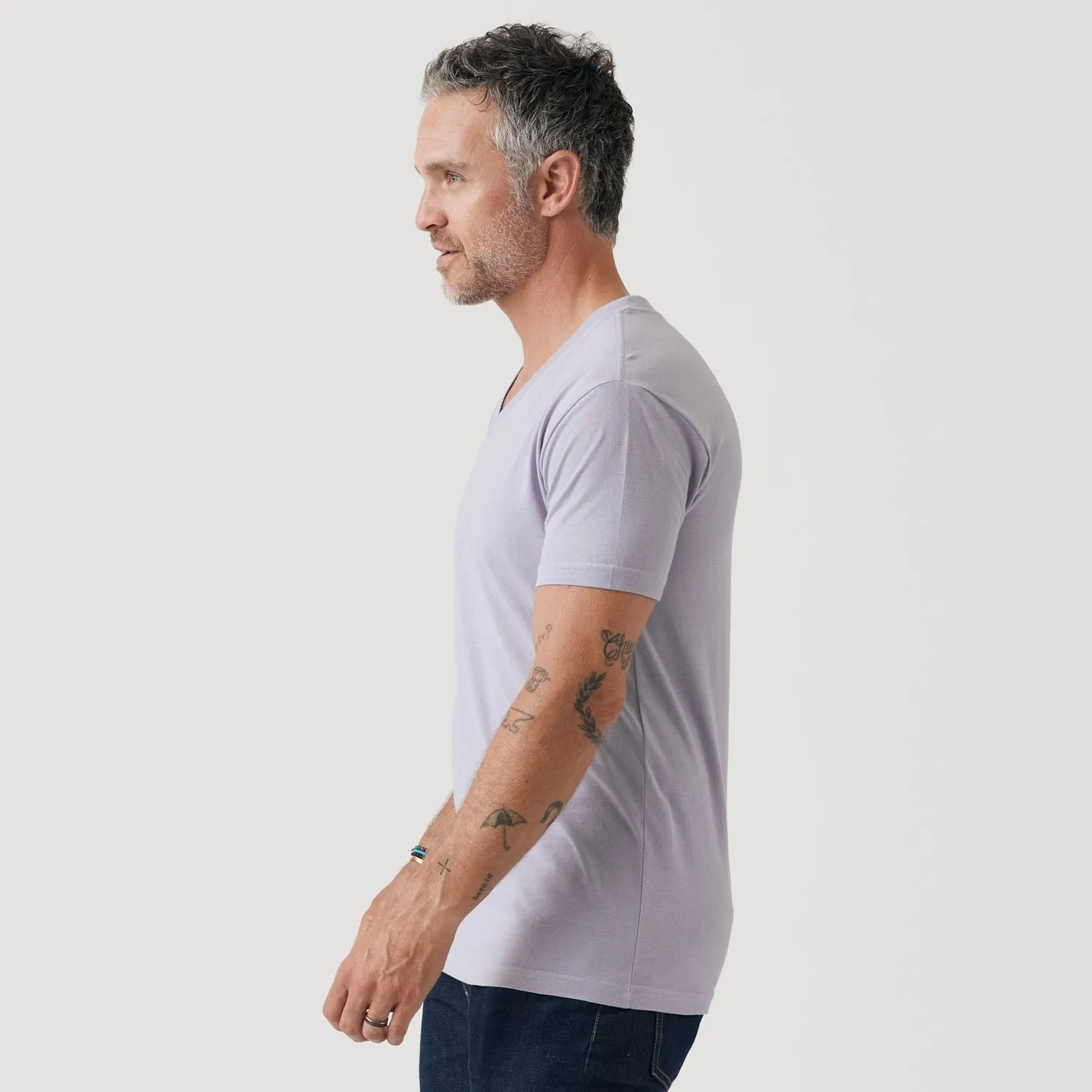 Lilac Gray V Neck T Shirt sold by True Classic product image thumbnail 4