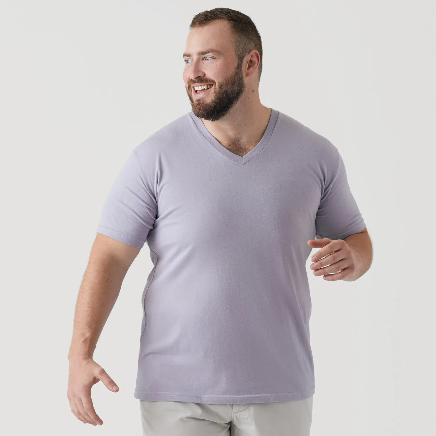 Lilac Gray V Neck T Shirt sold by True Classic product image thumbnail 5