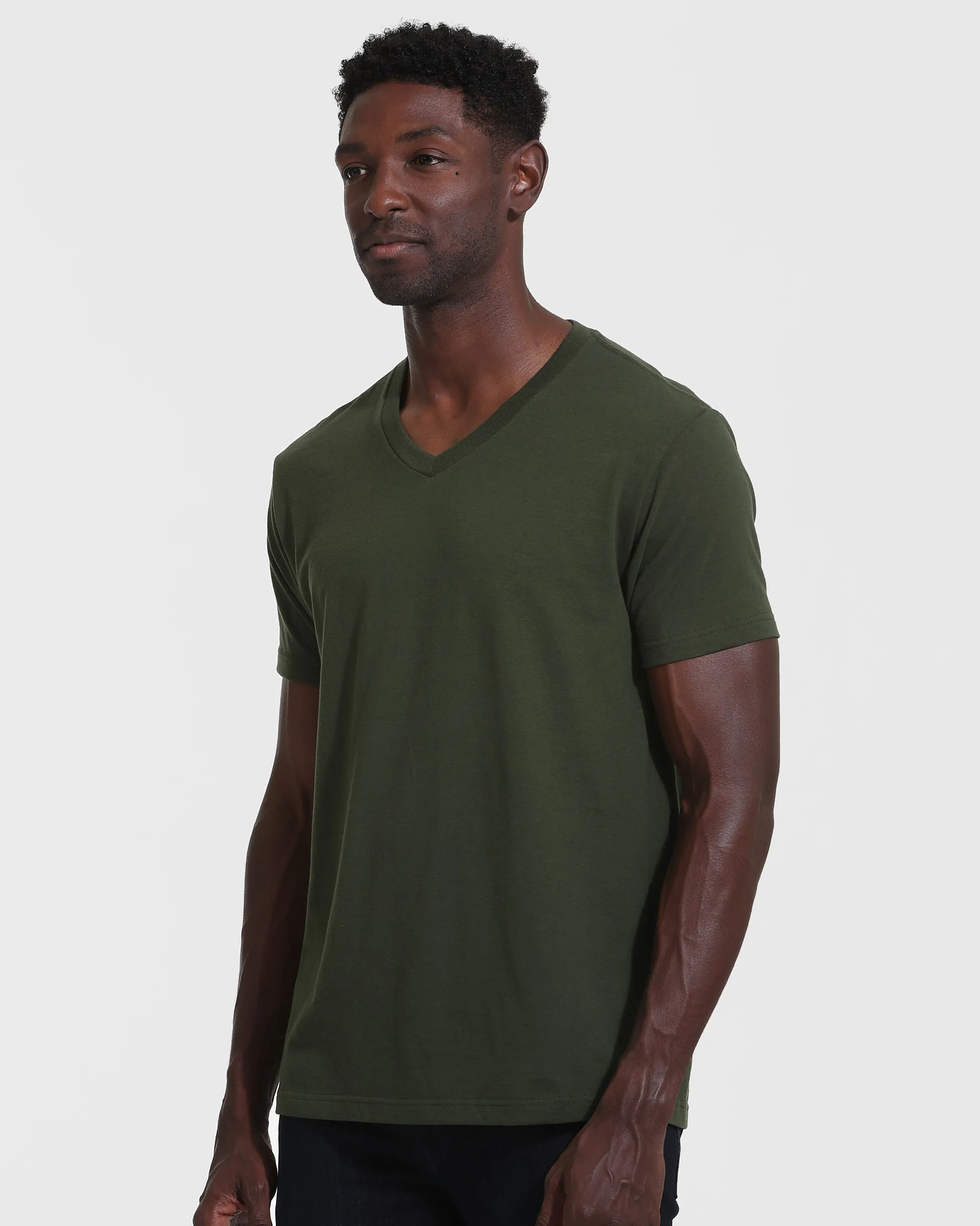 Dark Olive V-Neck Tee sold by True Classic product image thumbnail 3