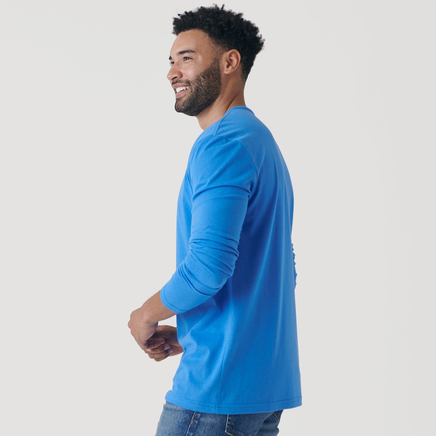 Periwinkle Blue Long Sleeve Henley sold by True Classic product image thumbnail 4