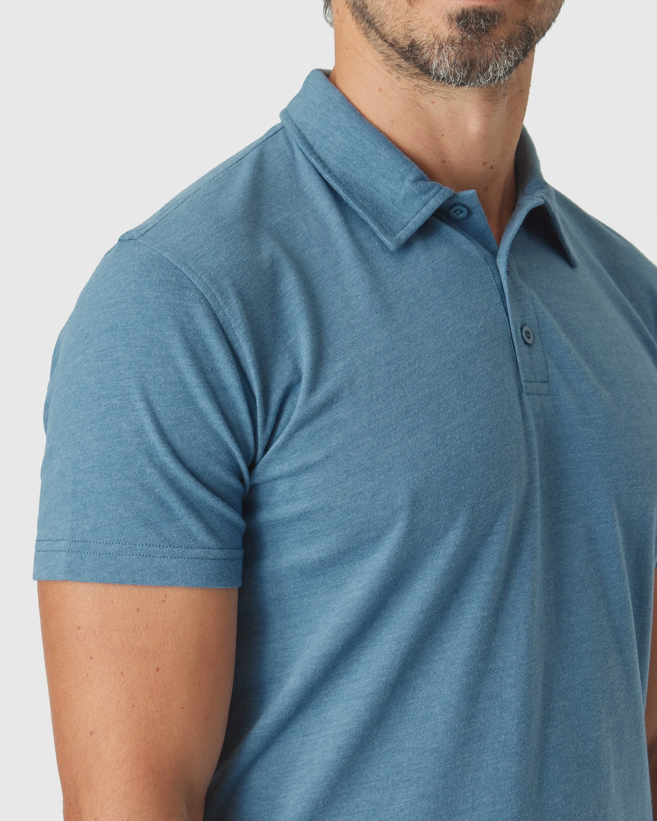 Blue Lake Heather Short Sleeve Polo sold by True Classic product image thumbnail 5