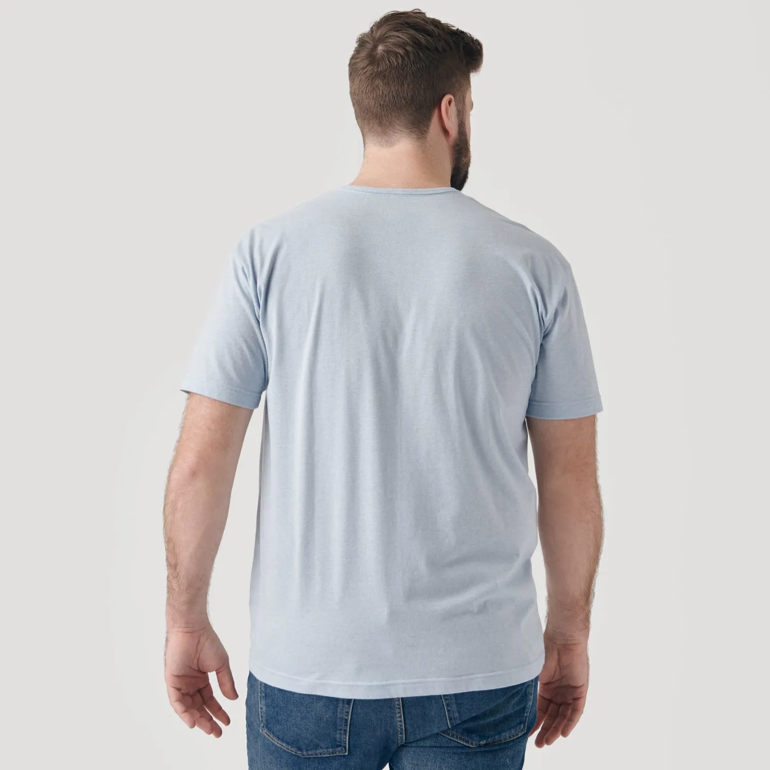 Heather Pale Blue Short Sleeve Henley sold by True Classic product image thumbnail 5
