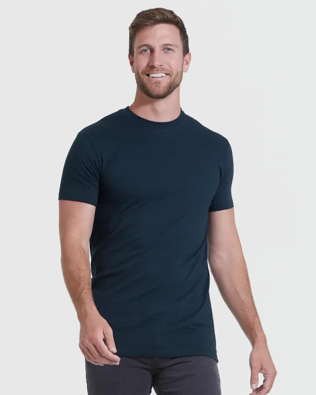 Navy Tall Straight Hem Crew Neck T-Shirt sold by True Classic