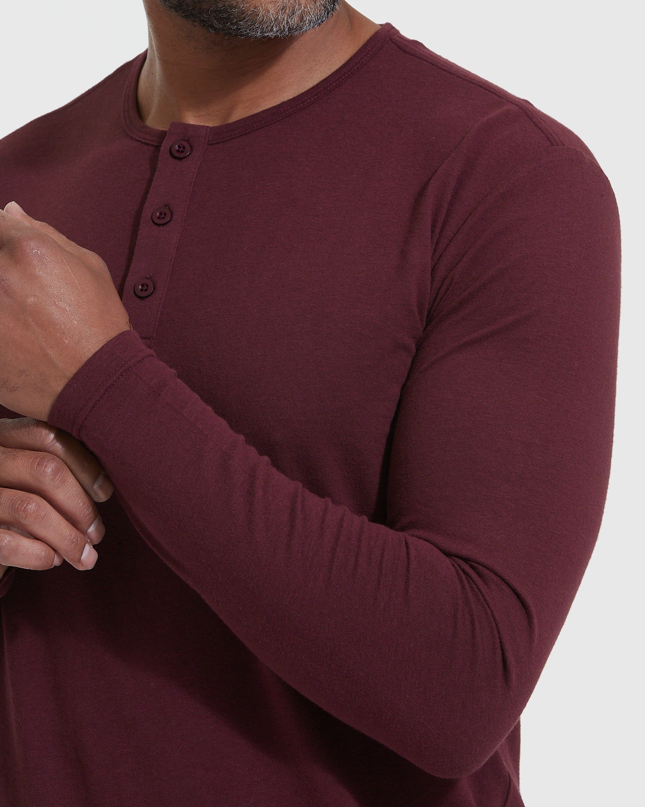 Mahogany Long Sleeve Henley sold by True Classic product image thumbnail 5