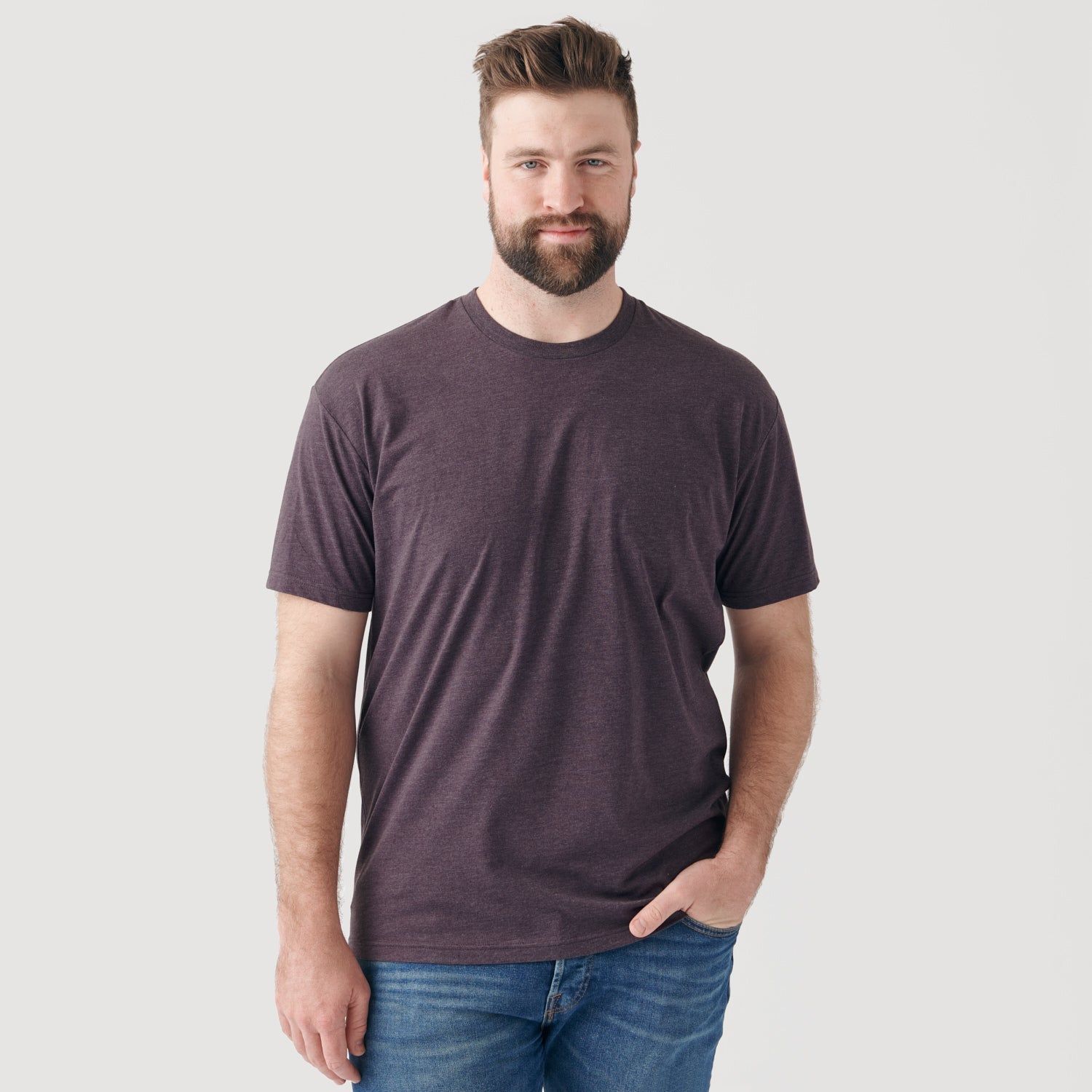 Heather Purple Crew Neck T-Shirt sold by True Classic product image thumbnail 5
