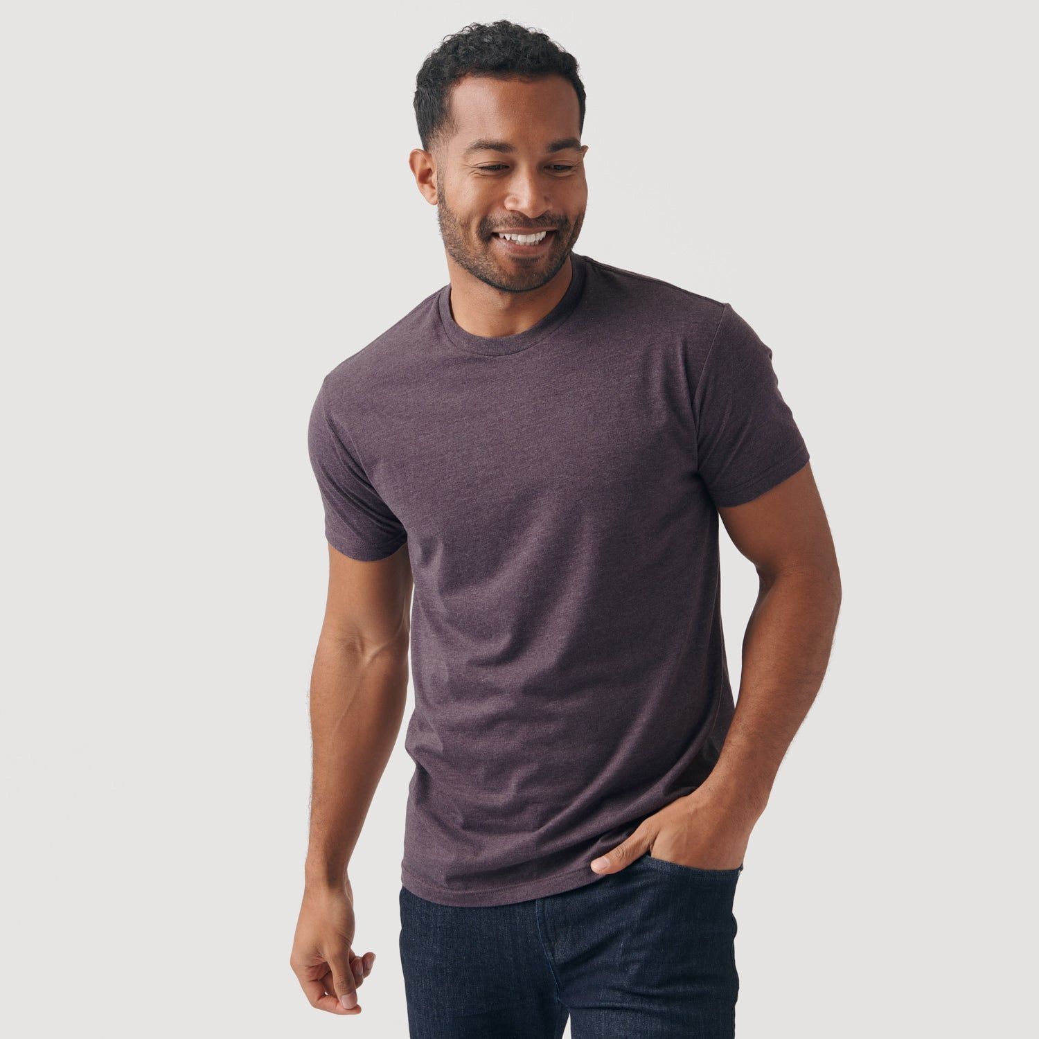 Heather Purple Crew Neck T-Shirt sold by True Classic