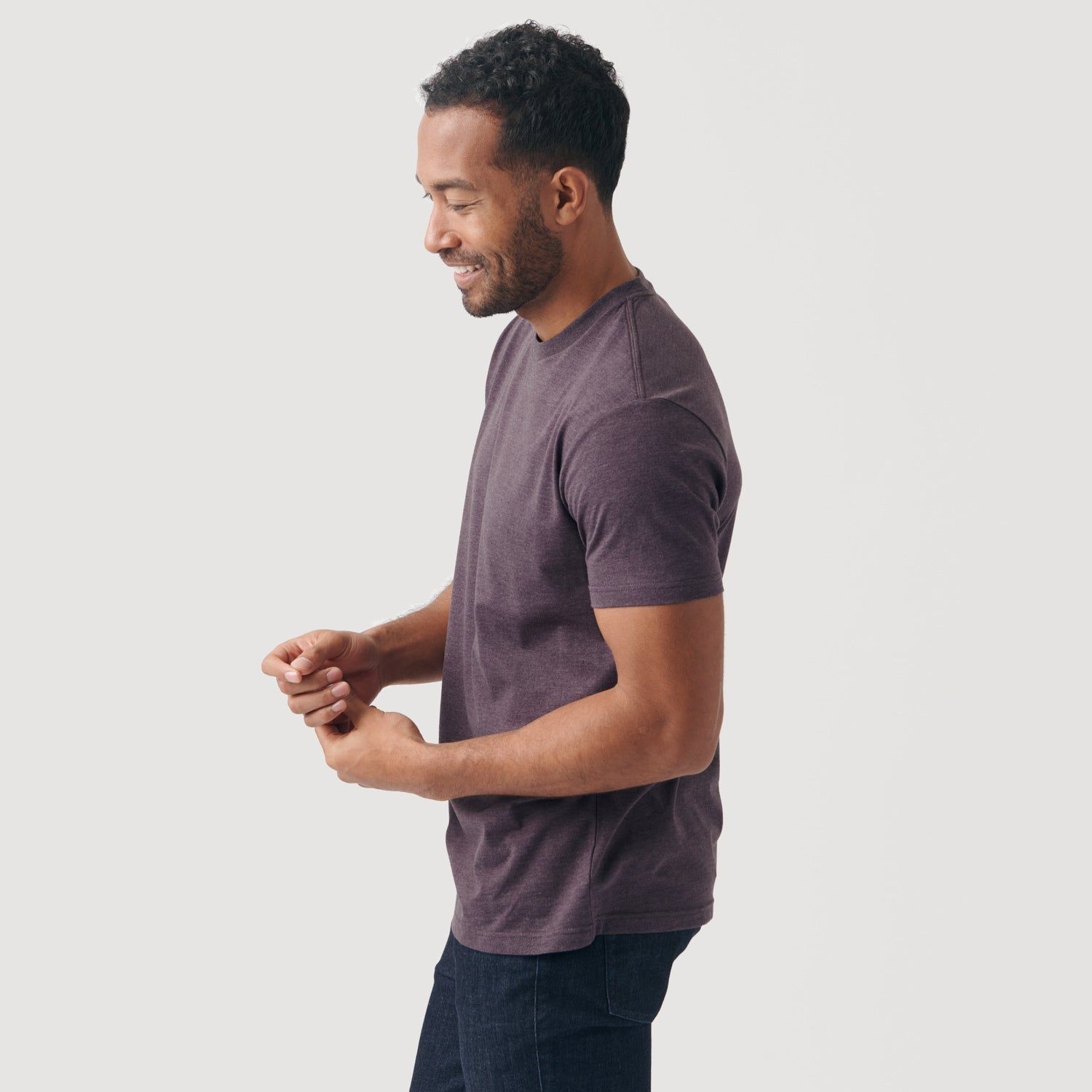 Heather Purple Crew Neck T-Shirt sold by True Classic product image thumbnail 4