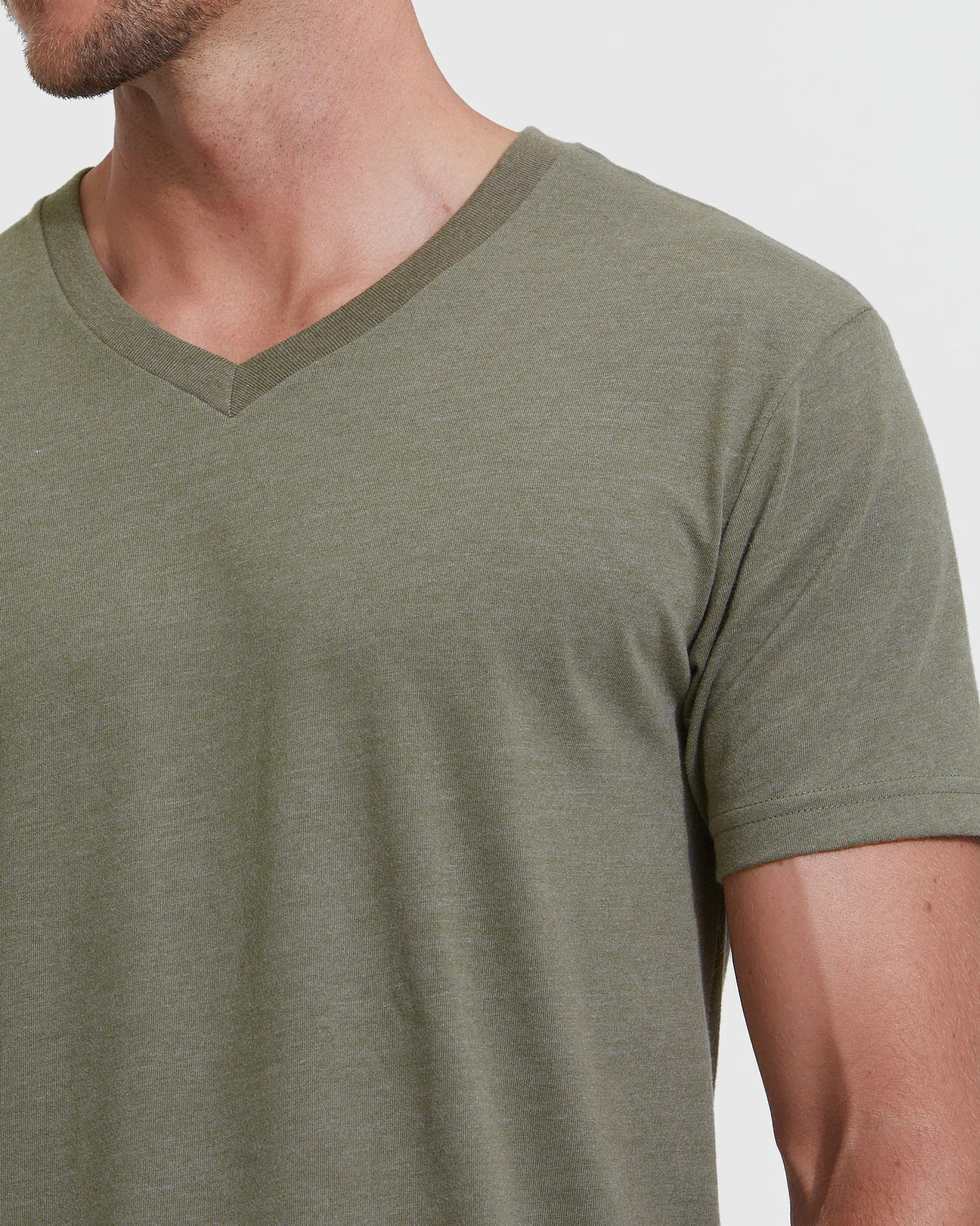 Heather Military Green Classic V-Neck sold by True Classic product image thumbnail 5