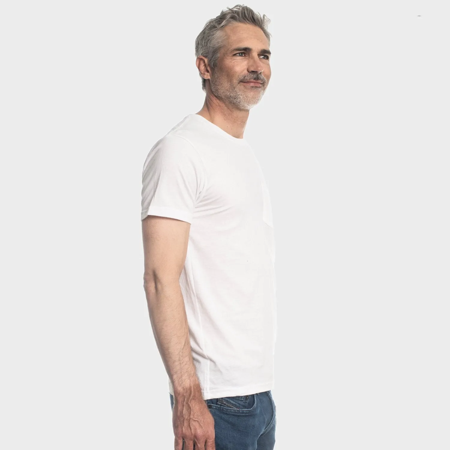 White Pocket Crew Tee sold by True Classic product image thumbnail 4
