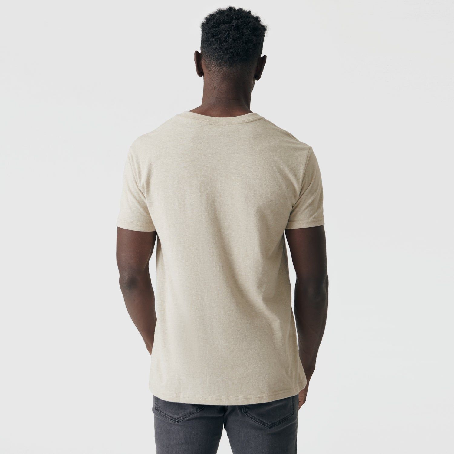 Heather Light Khaki V-Neck Tee sold by True Classic product image thumbnail 3