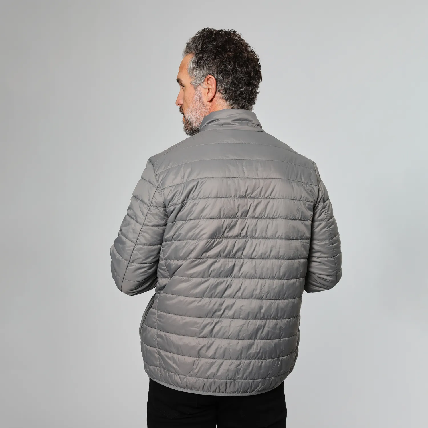 Gun Metal Quilted Puffer Jacket sold by True Classic product image thumbnail 3