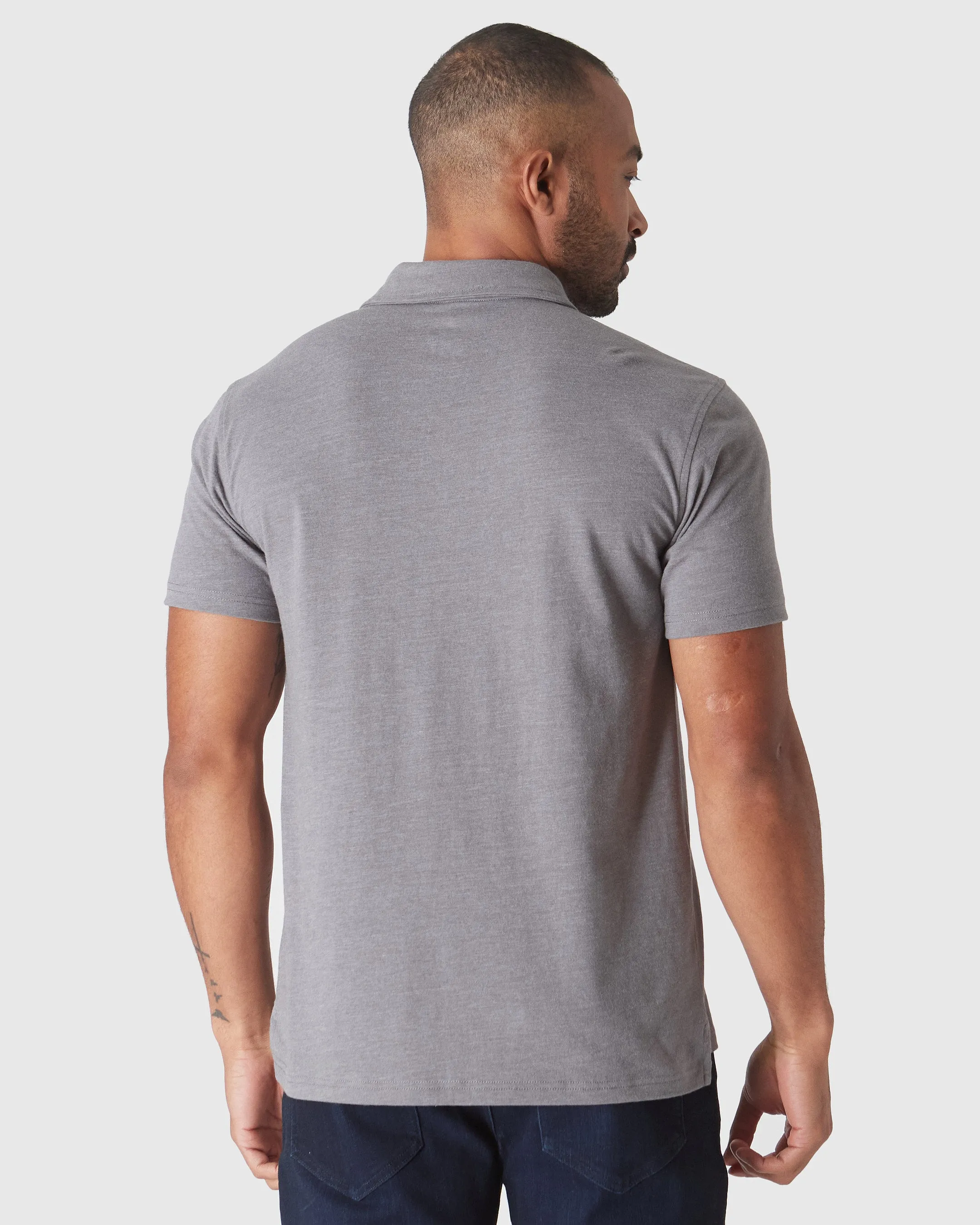 Heather Graphite Short Sleeve Polo sold by True Classic product image thumbnail 3