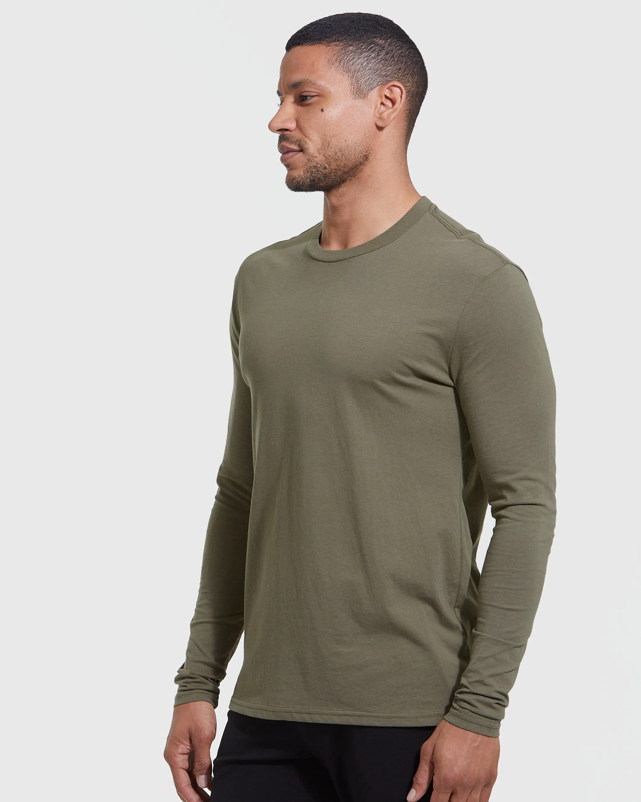 Military Green Classic Long Sleeve Crew Neck sold by True Classic product image thumbnail 3