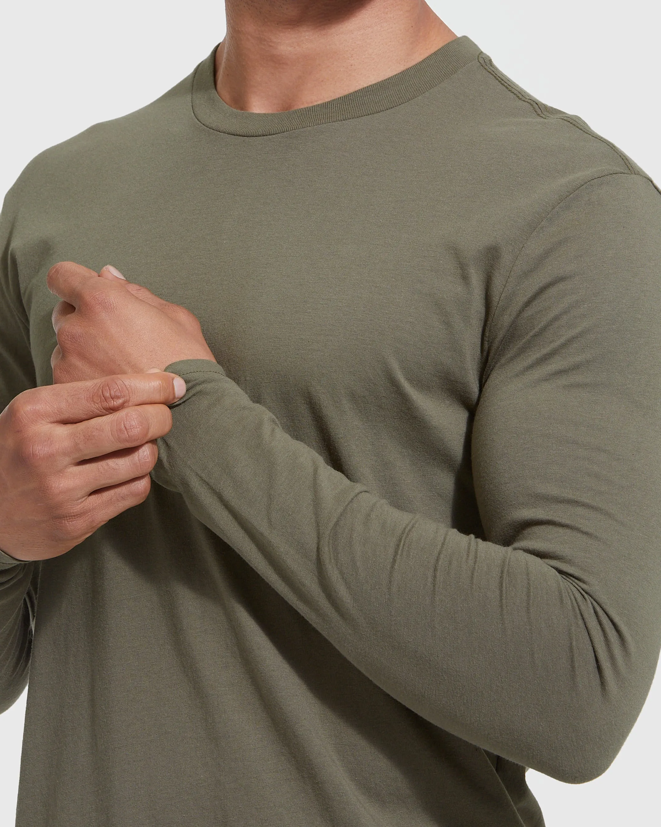 Military Green Classic Long Sleeve Crew Neck sold by True Classic product image thumbnail 5