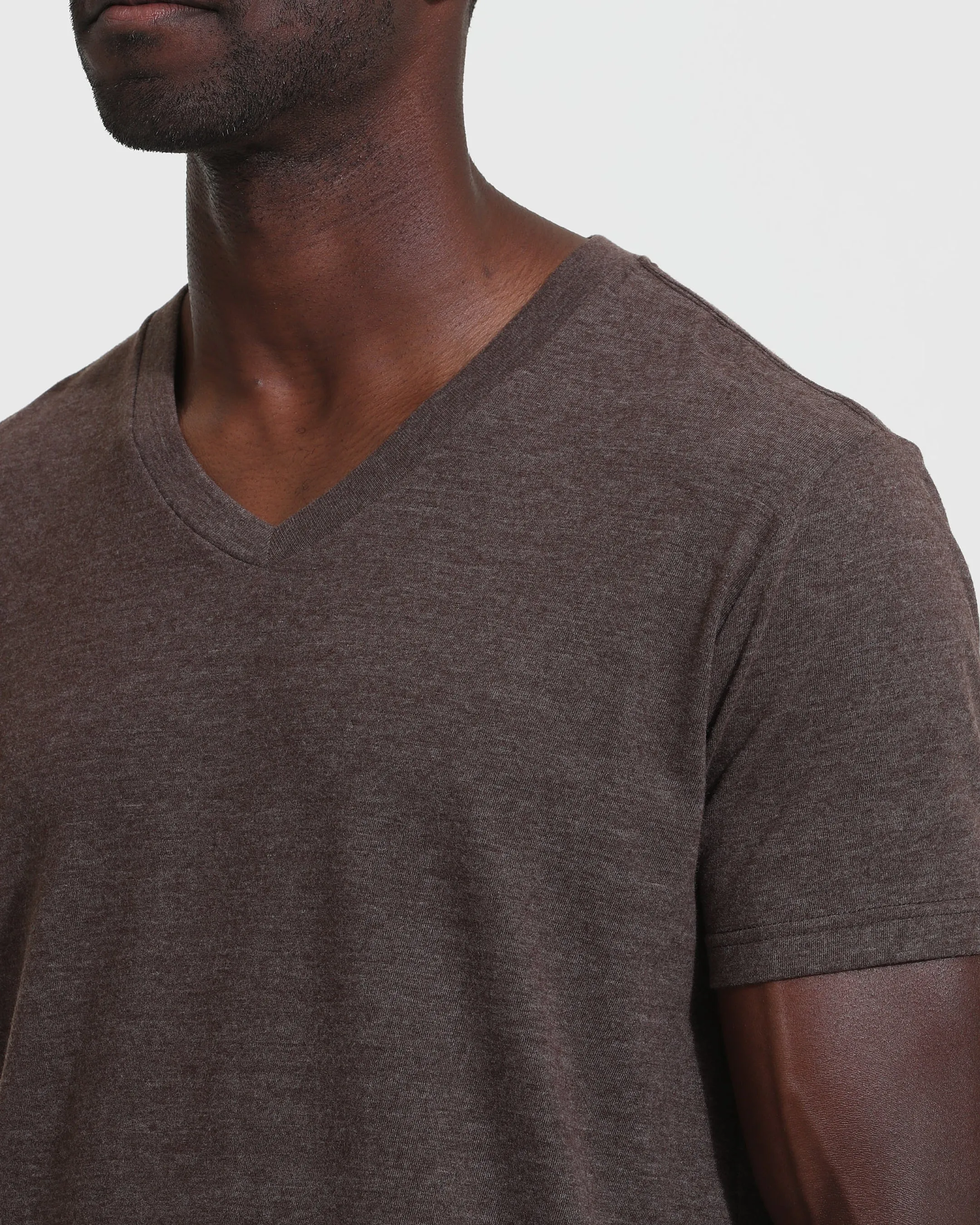 Heather Dark Oak V-Neck Tee sold by True Classic product image thumbnail 5