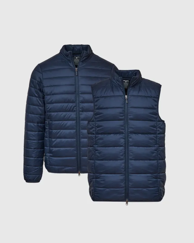 Navy Puffer Jacket and Vest 2-Pack sold by True Classic