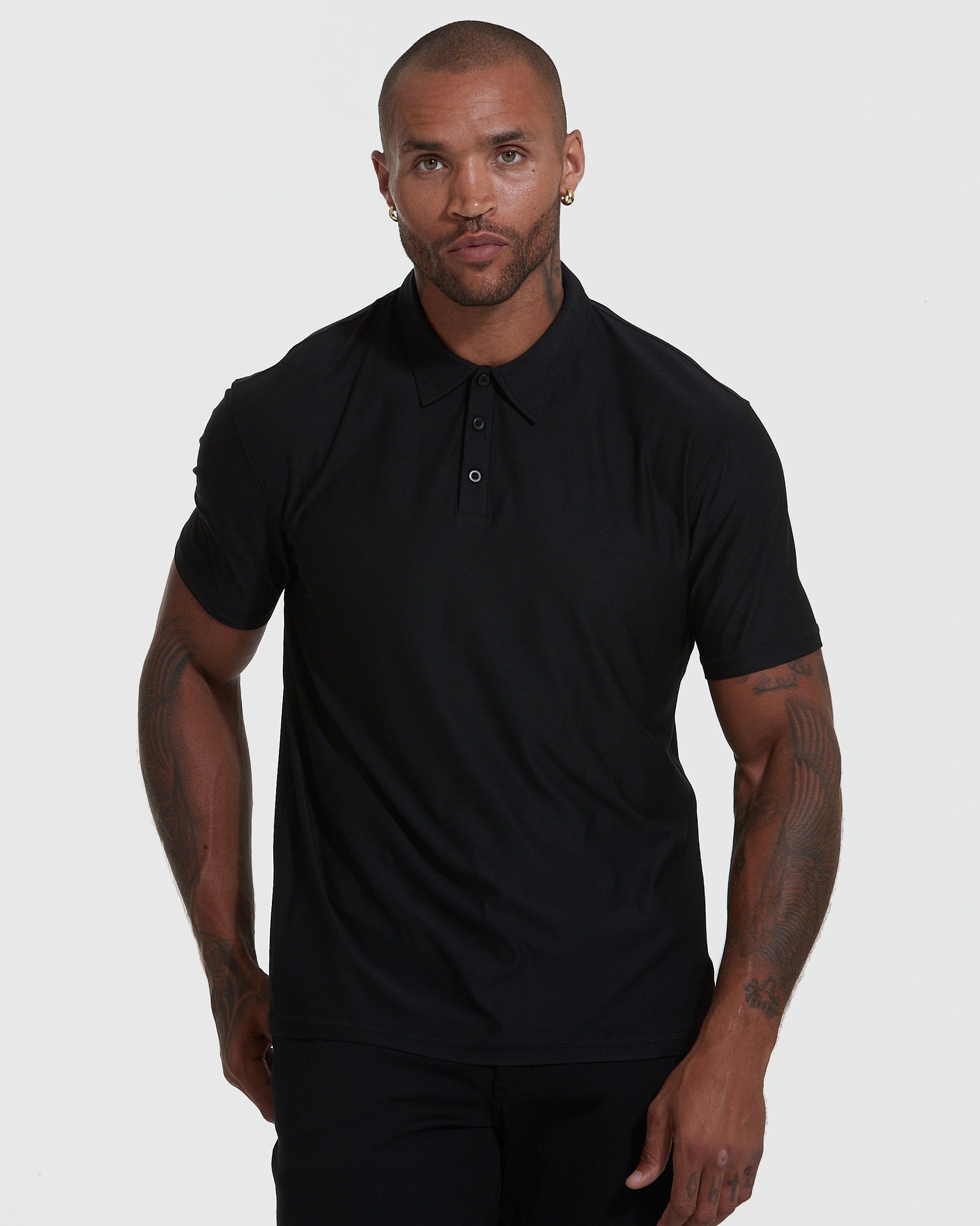 Black Active Polo sold by True Classic