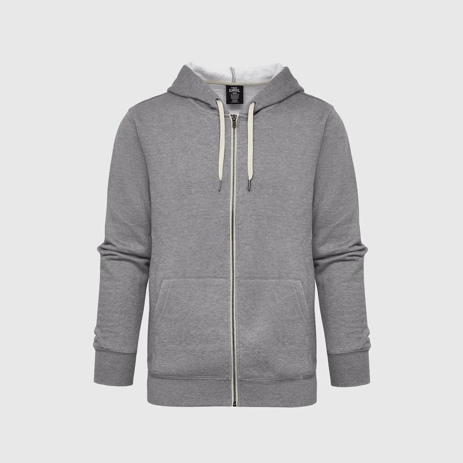 Heather Gray Fleece French Terry Zip Hoodie sold by True Classic product image thumbnail 2