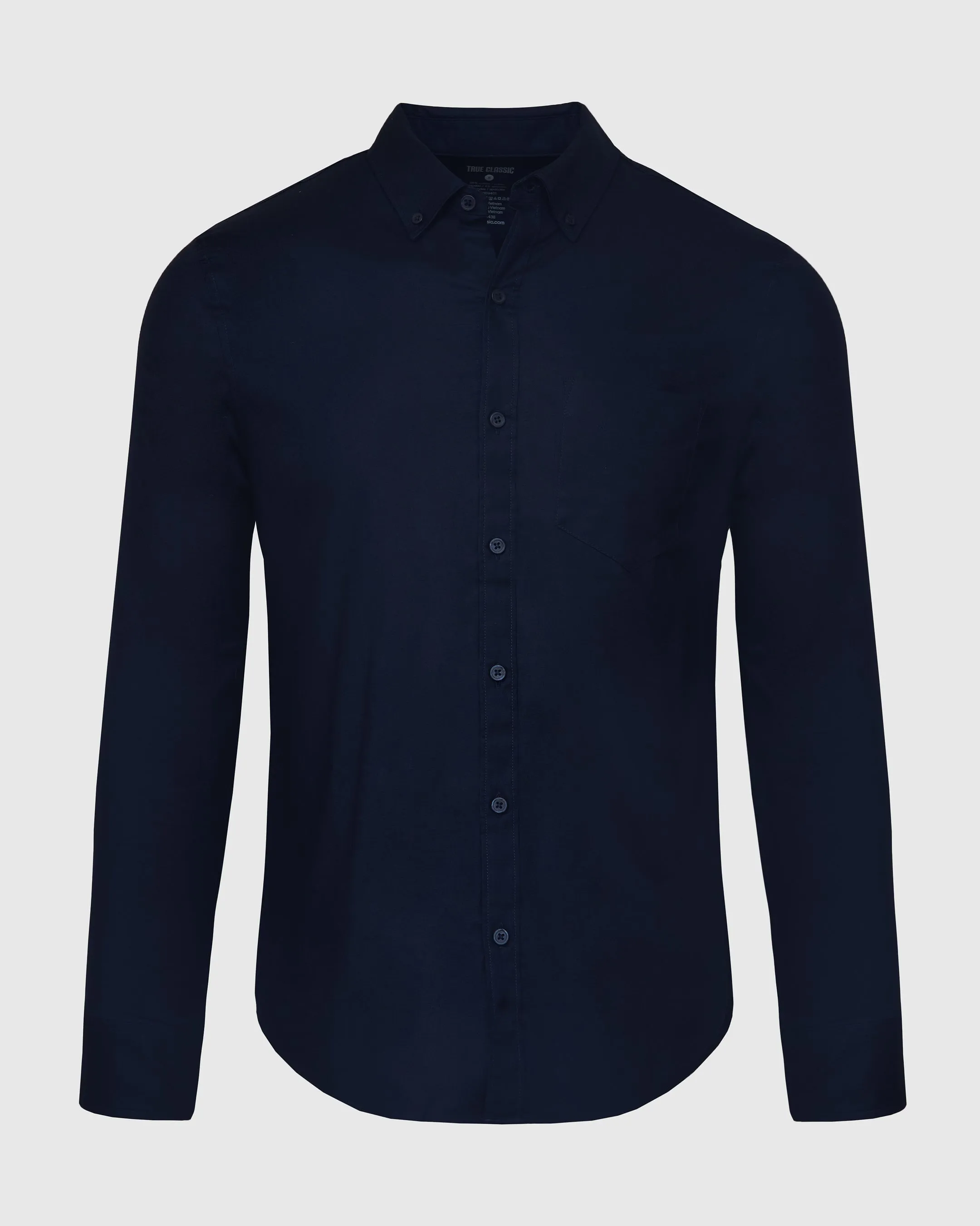 Navy Stretch Oxford Long Sleeve Button Up Shirt sold by True Classic product image thumbnail 2