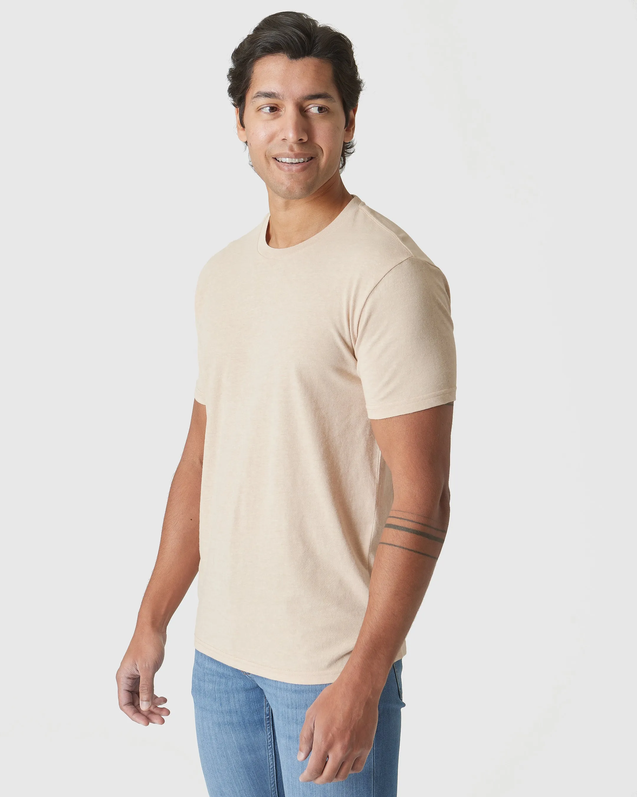 Light Camel Cream Heather Classic Crew sold by True Classic product image thumbnail 4