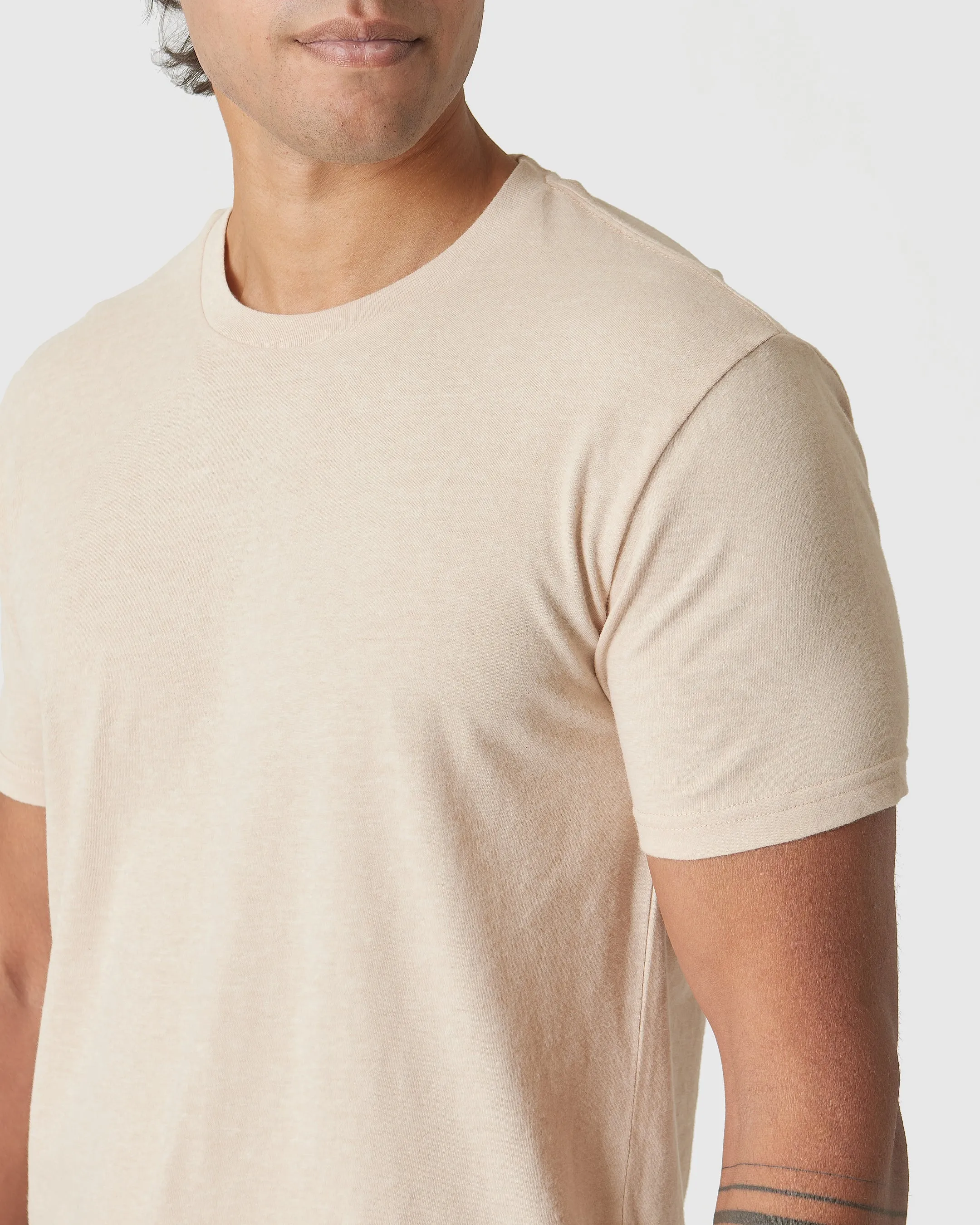 Light Camel Cream Heather Classic Crew sold by True Classic product image thumbnail 5