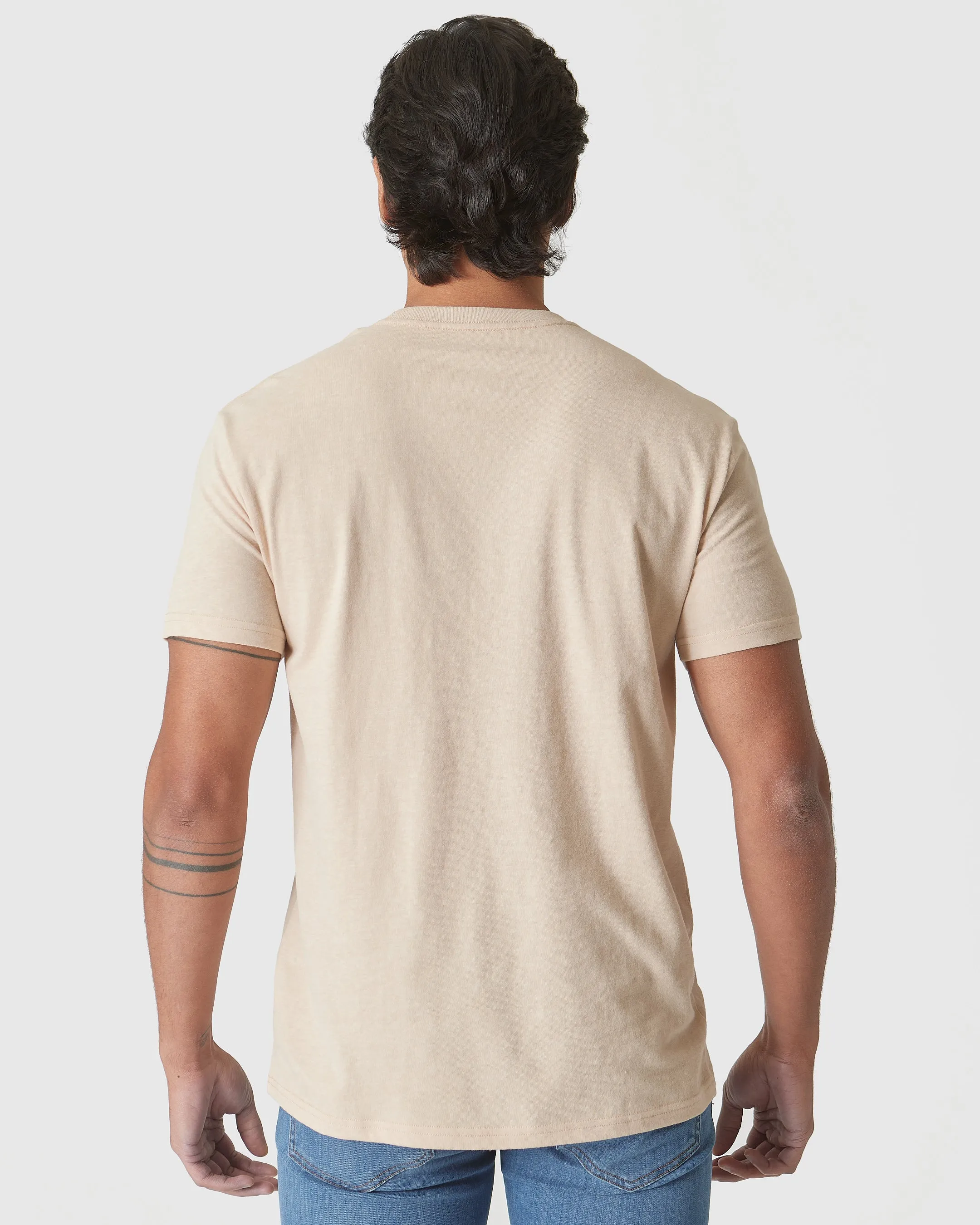 Light Camel Cream Heather Classic Crew sold by True Classic product image thumbnail 3