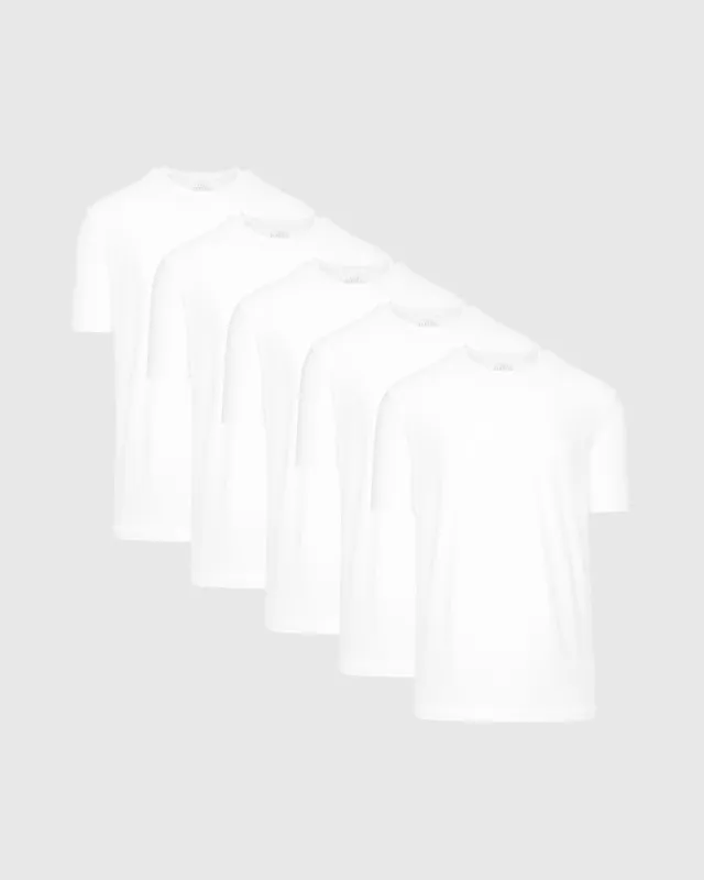 All White Crew 5-Pack sold by True Classic