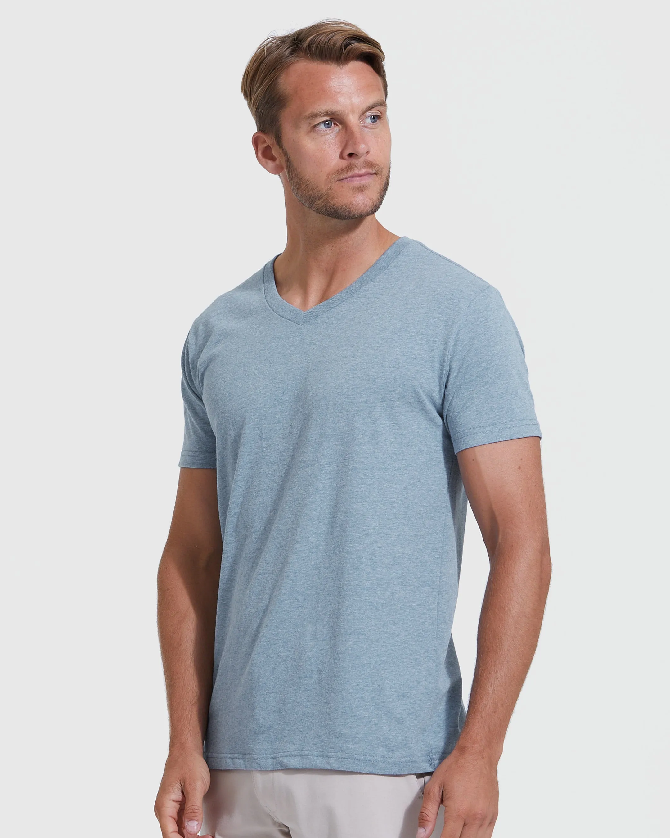 Heather Indigo Classic V-Neck sold by True Classic product image thumbnail 3