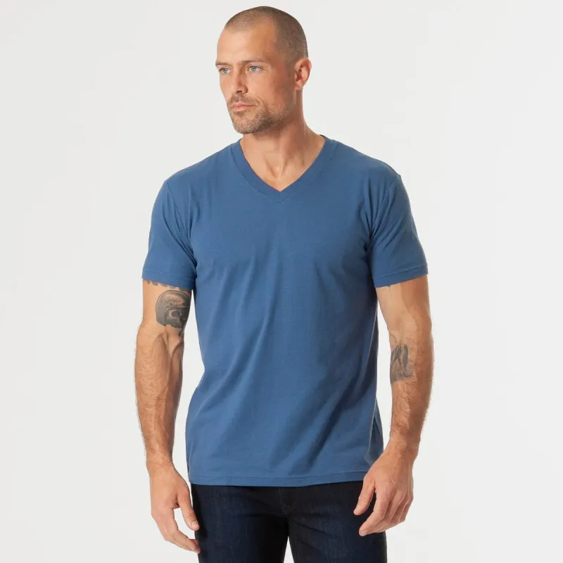 Stone Blue V-Neck Tee sold by True Classic