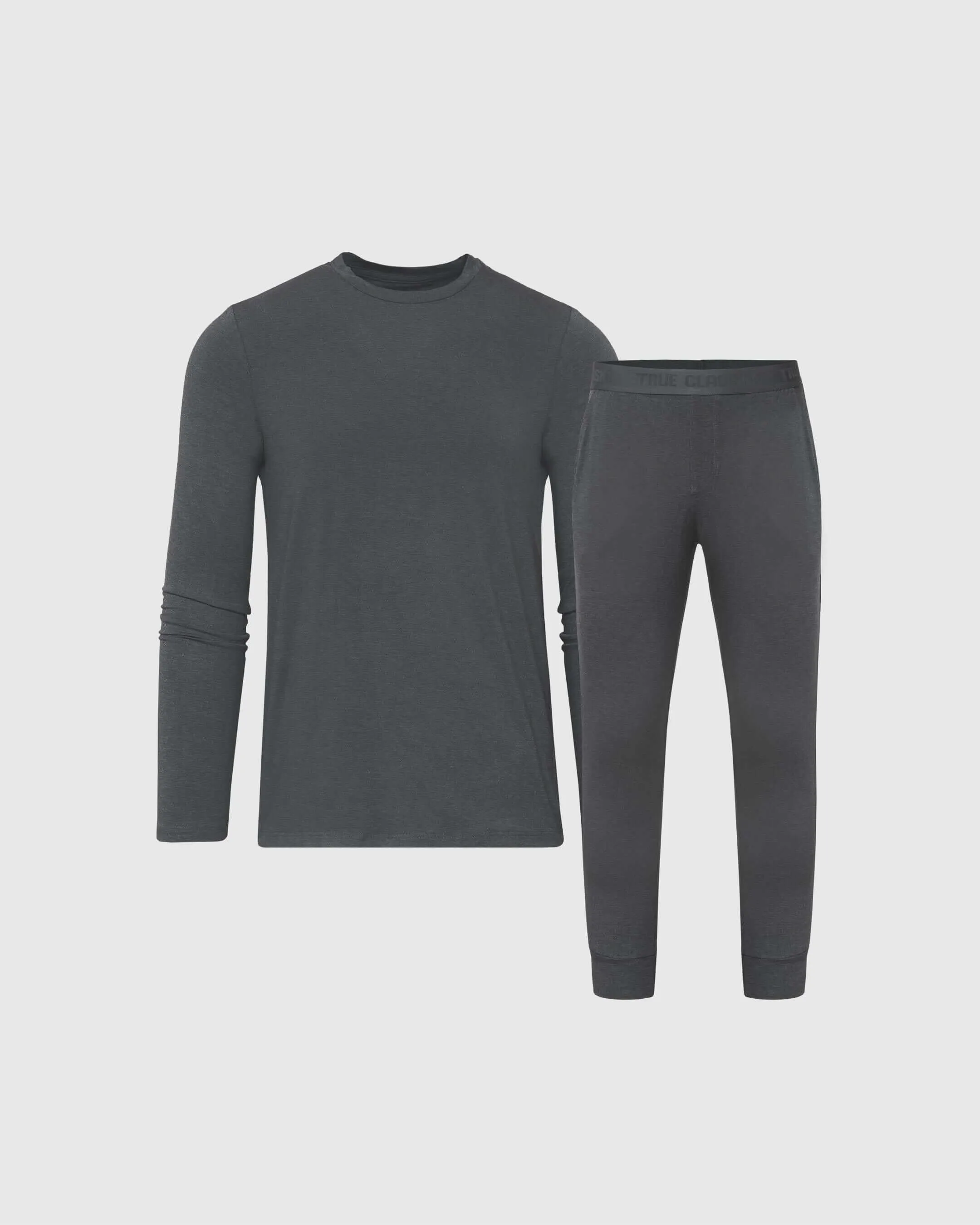 Charcoal Heather Gray Loungewear Long Sleeve Tee And Jogger Set sold by True Classic
