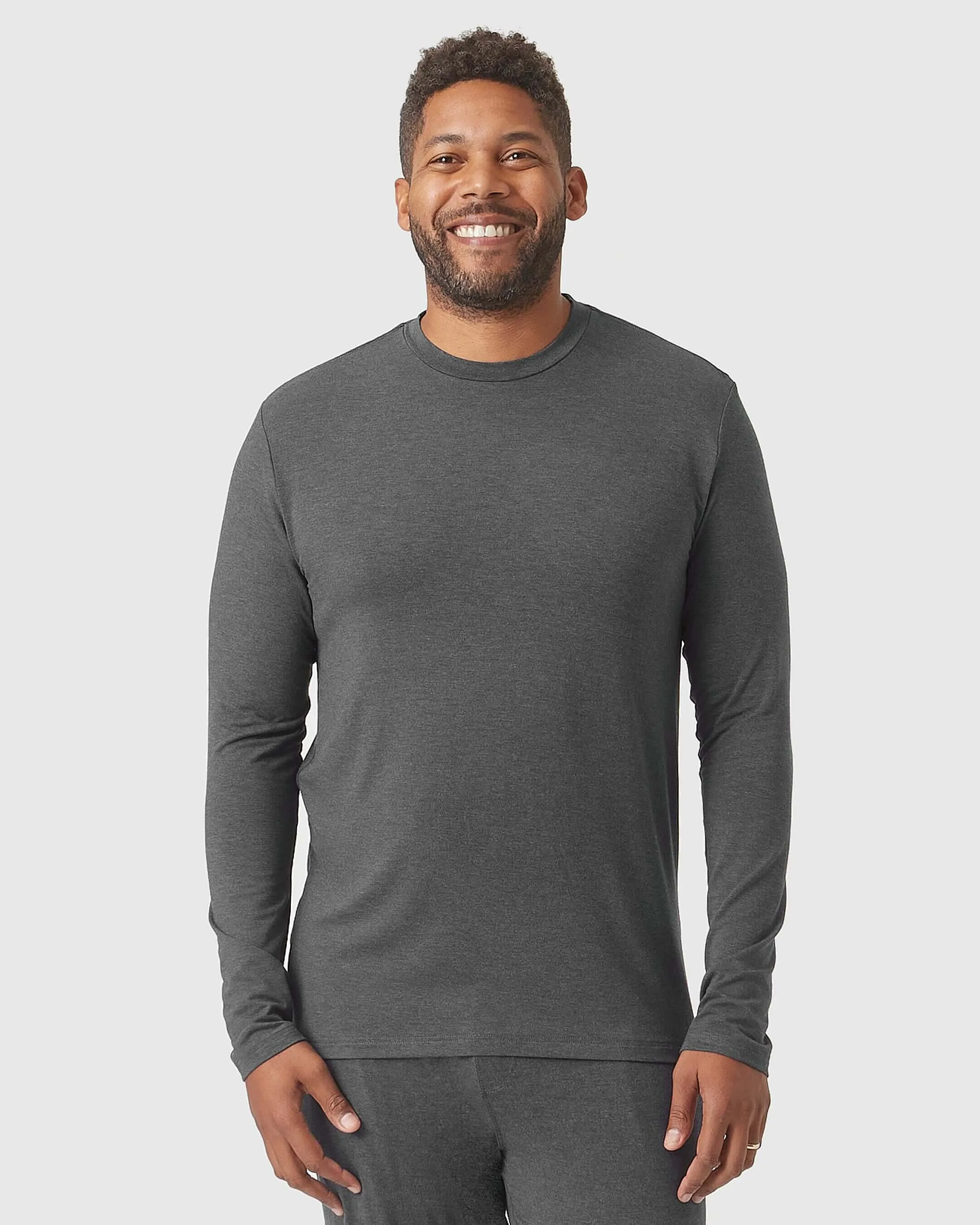Charcoal Heather Gray Loungewear Long Sleeve Tee And Jogger Set sold by True Classic product image thumbnail 3