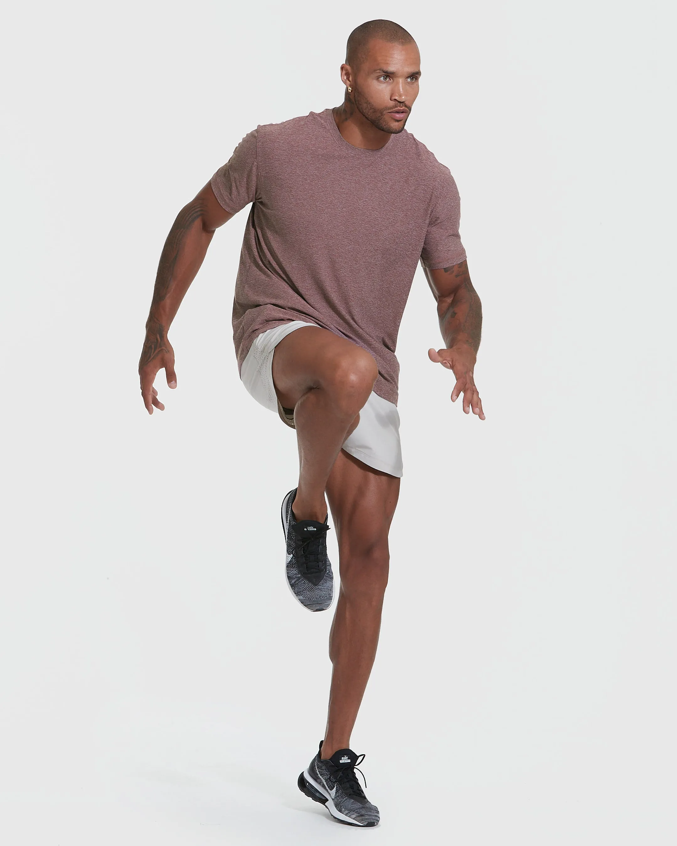 Heather Burgundy Active Crew Neck Tee sold by True Classic product image thumbnail 5