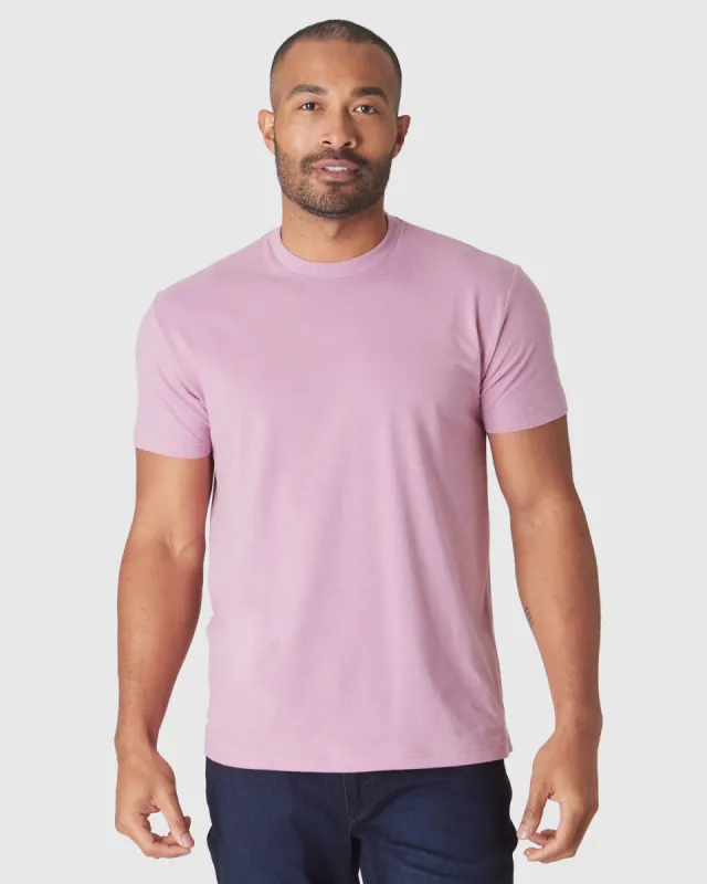 Heather Mauve Short Sleeve Crew Neck Tee sold by True Classic