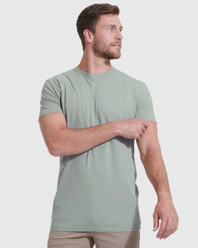 Slate Green Tall Round Hem Crew Neck T-Shirt sold by True Classic