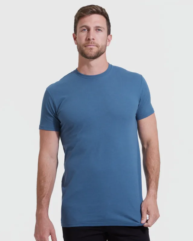 Stone Blue Tall Round Hem Crew Neck T-Shirt sold by True Classic