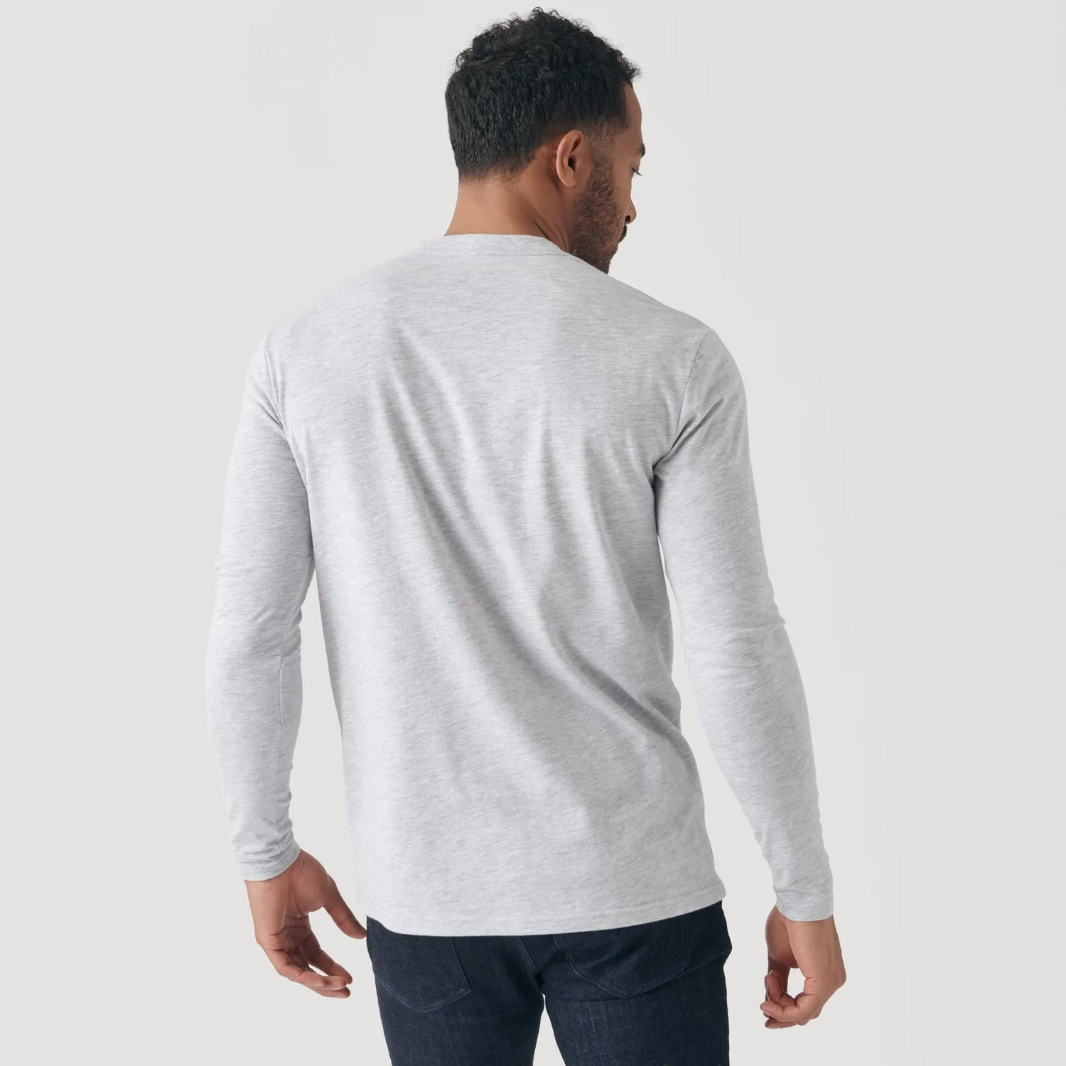 Light Heather Gray Classic Long Sleeve Crew Neck sold by True Classic product image thumbnail 3