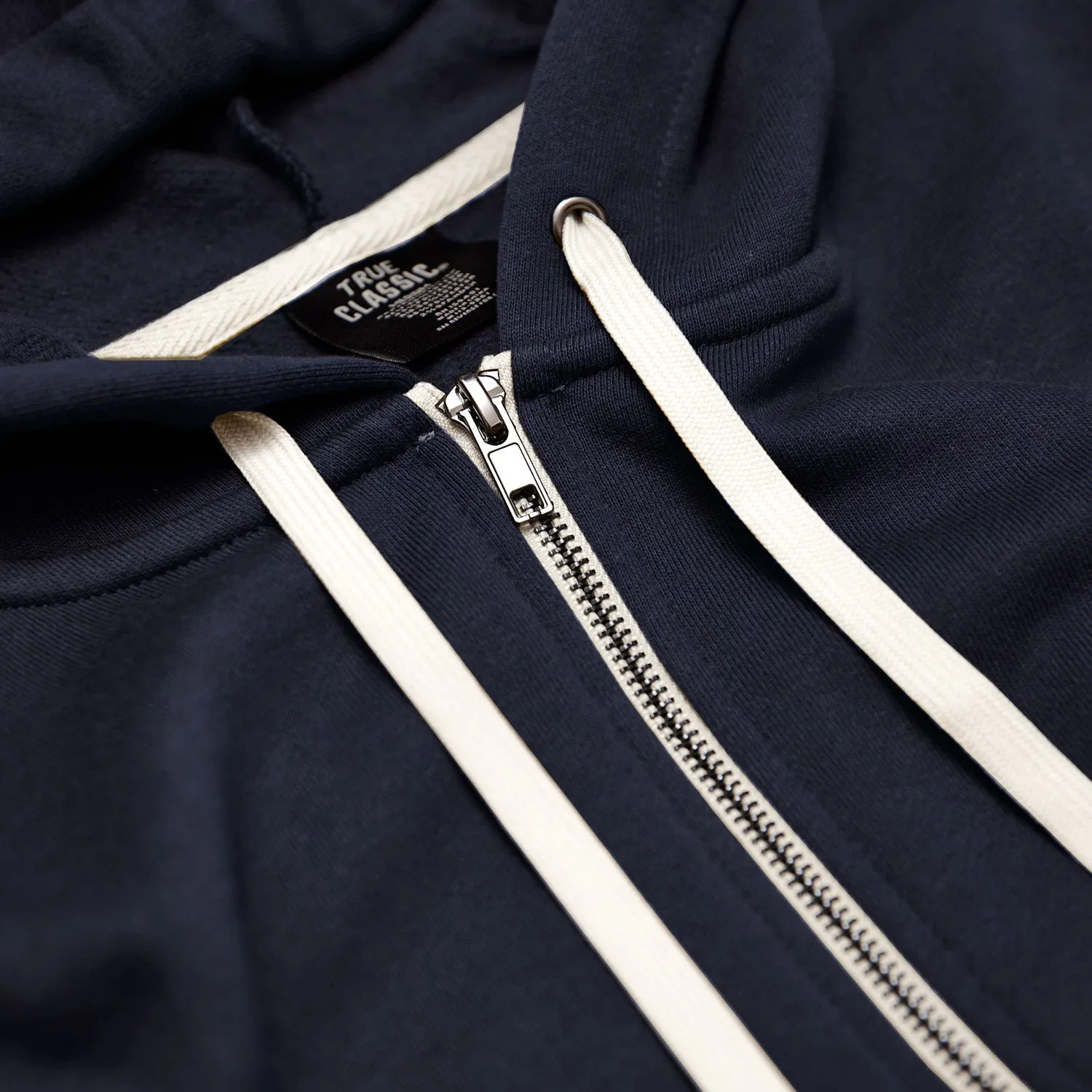 Navy Fleece French Terry Zip Hoodie sold by True Classic product image thumbnail 5
