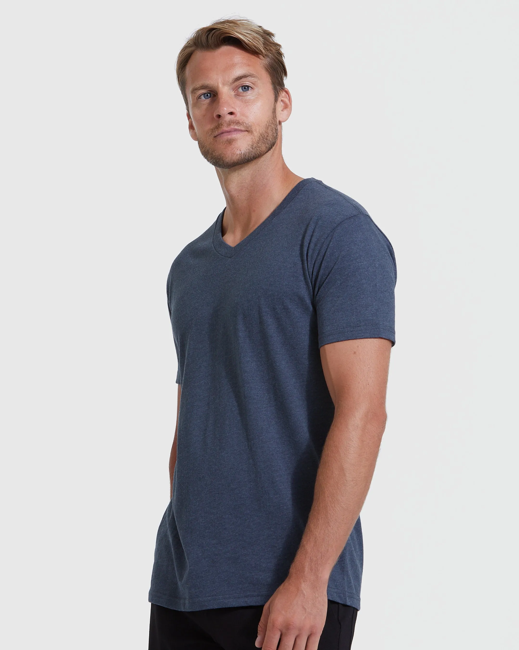 Heather Navy Classic V-Neck sold by True Classic product image thumbnail 3