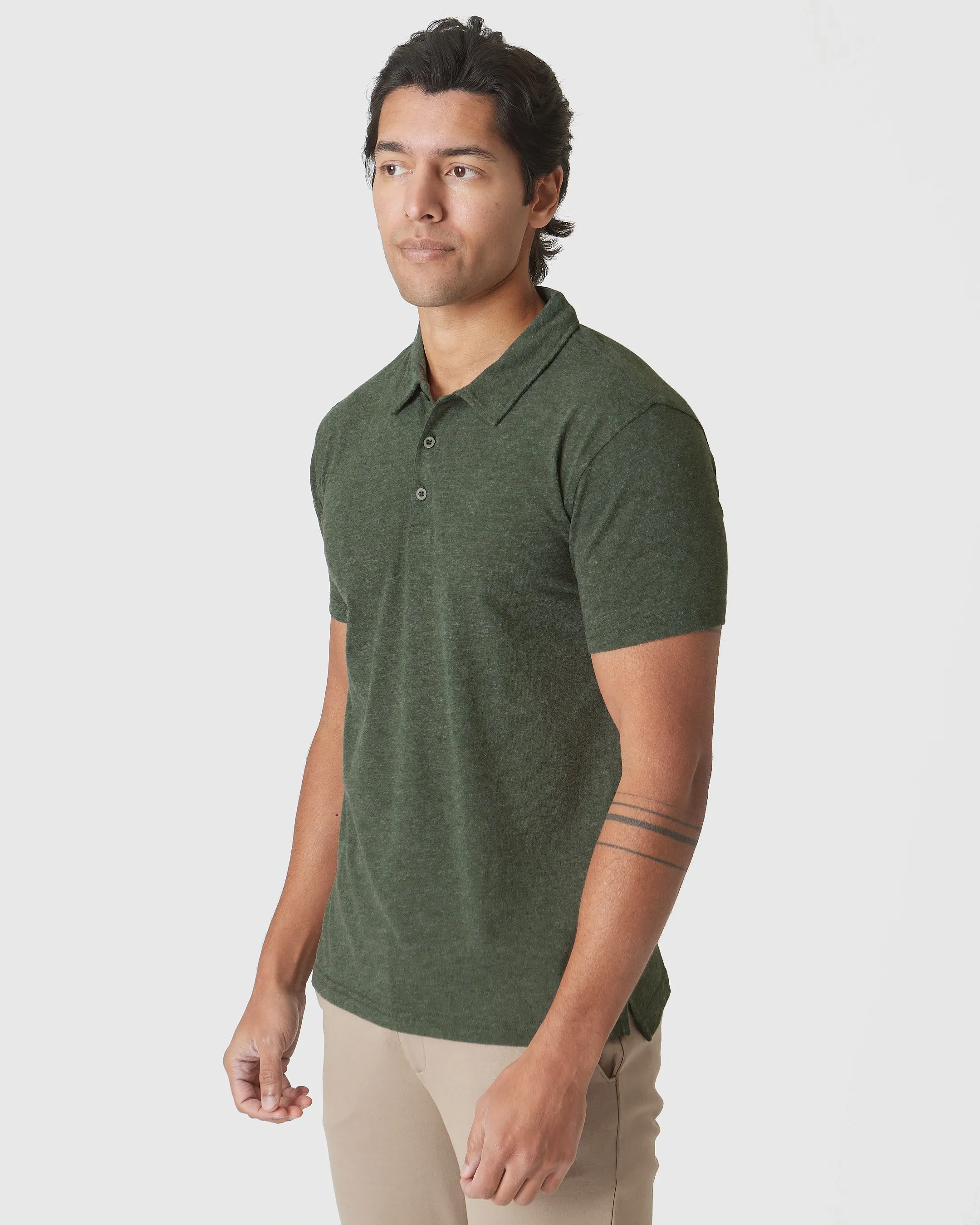Racing Green Heather Short Sleeve Polo sold by True Classic product image thumbnail 4