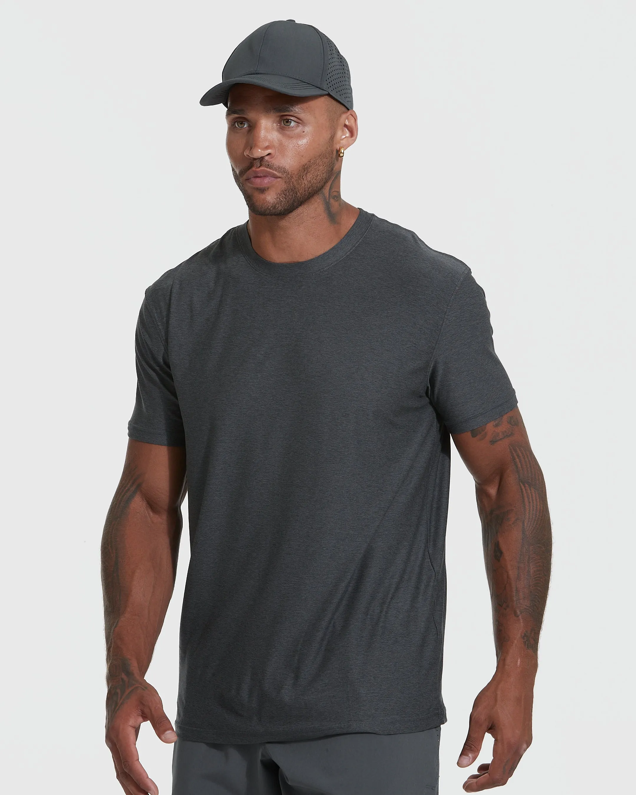 Charcoal Heather Gray Active Crew Neck Tee sold by True Classic product image thumbnail 3